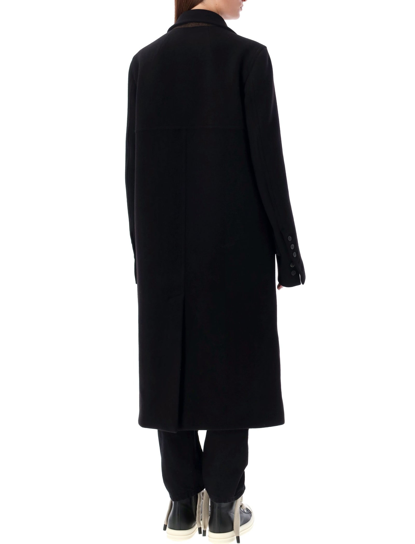 Shop Rick Owens Officer Coat In Black