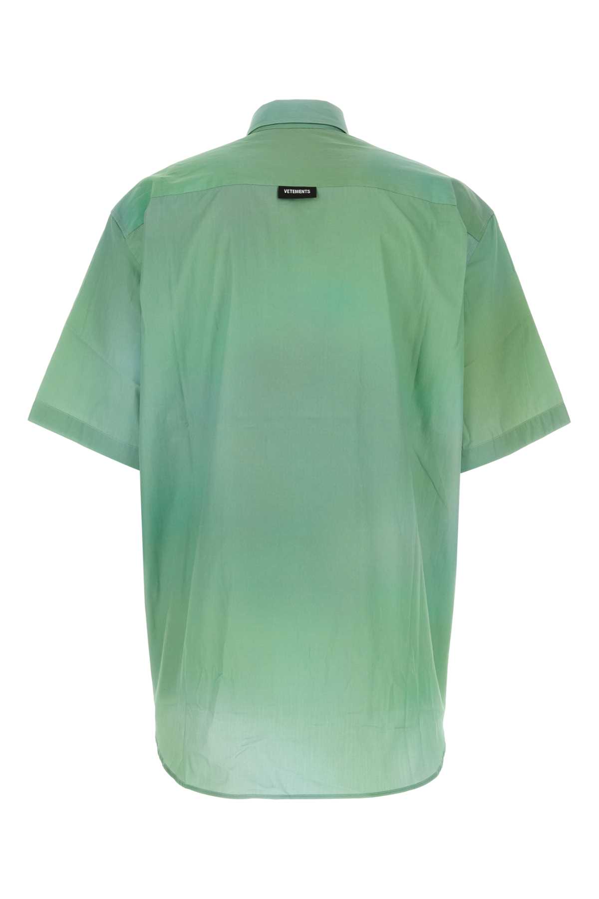 Shop Vetements Green Poplin Oversize Shirt