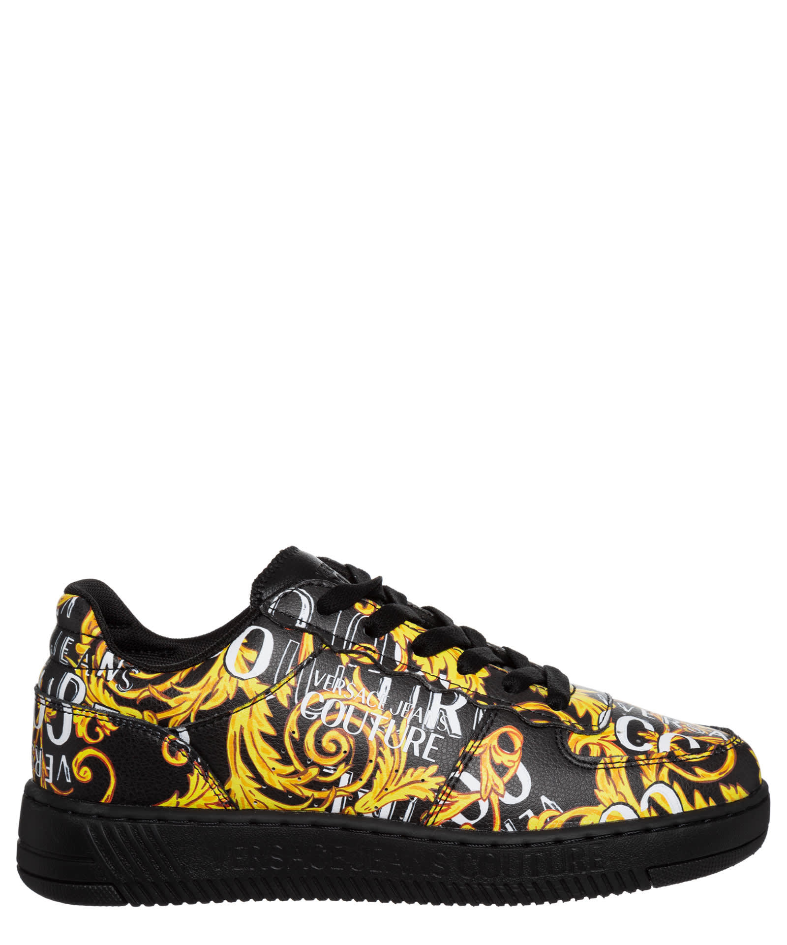 VERSACE JEANS COUTURE MEYSSA LOGO COUTURE LEATHER SNEAKERS