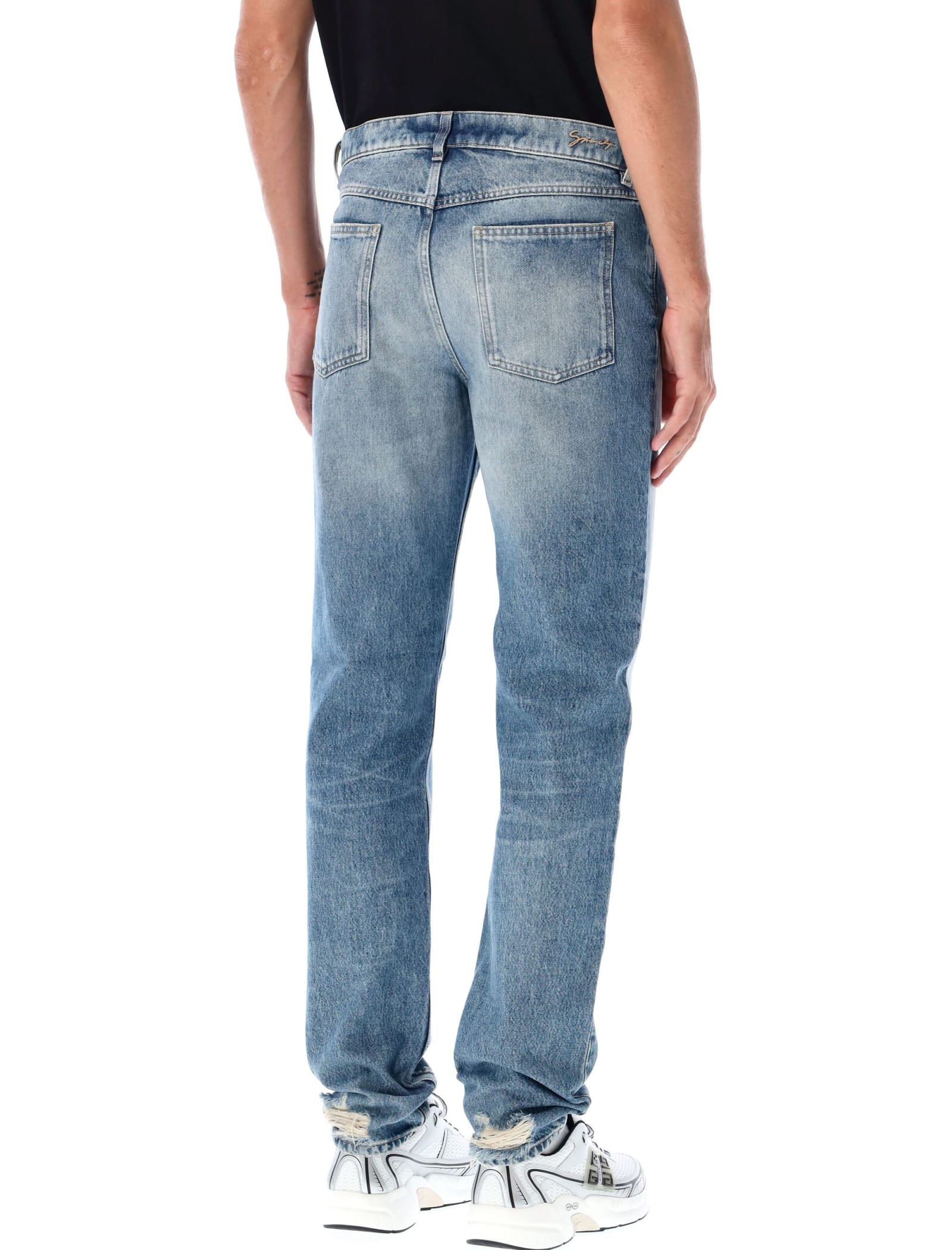 Shop Givenchy Strongly Wash Slim Denim In Ocean Blue