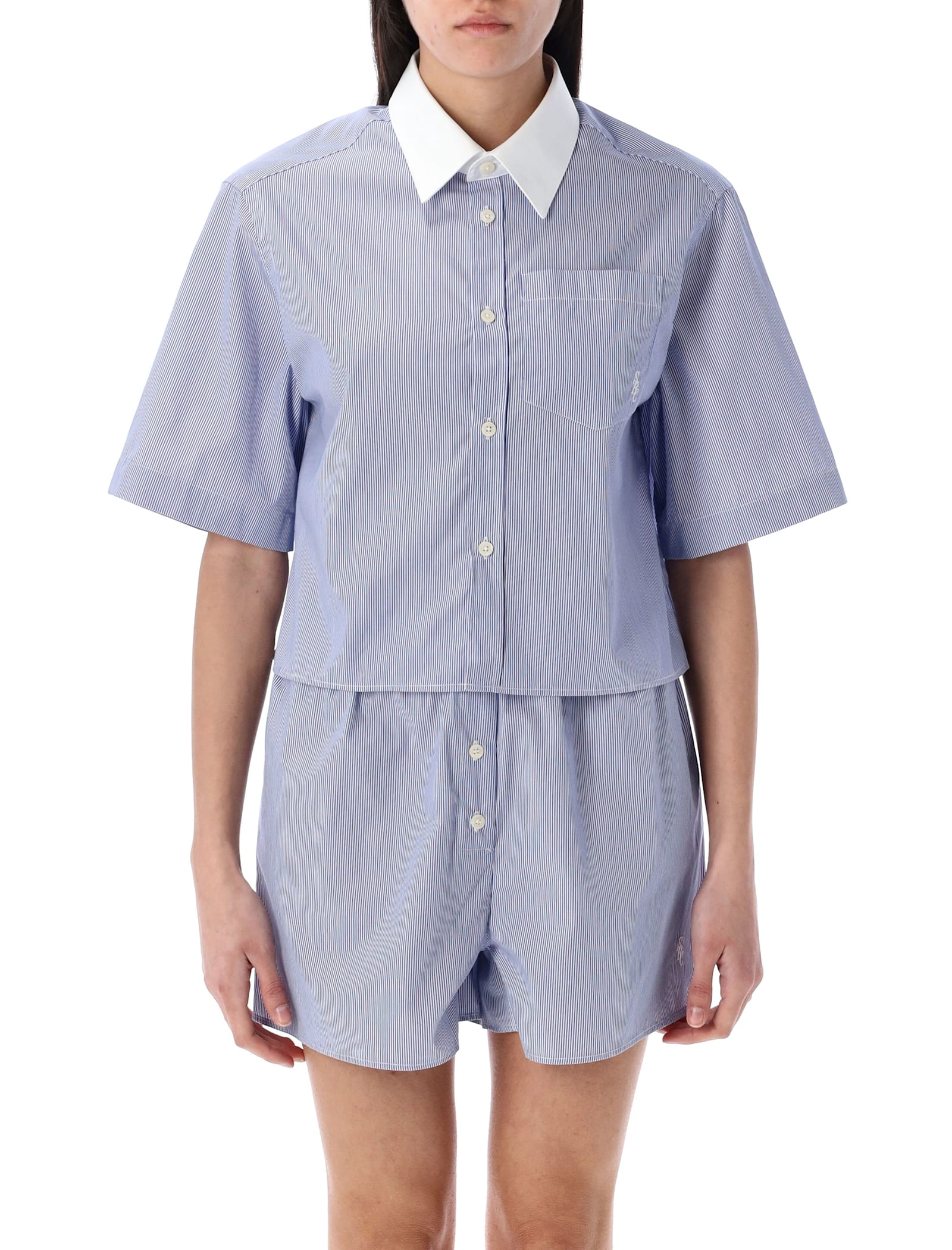 Sporty & Rich Src Cropped Shirt In White