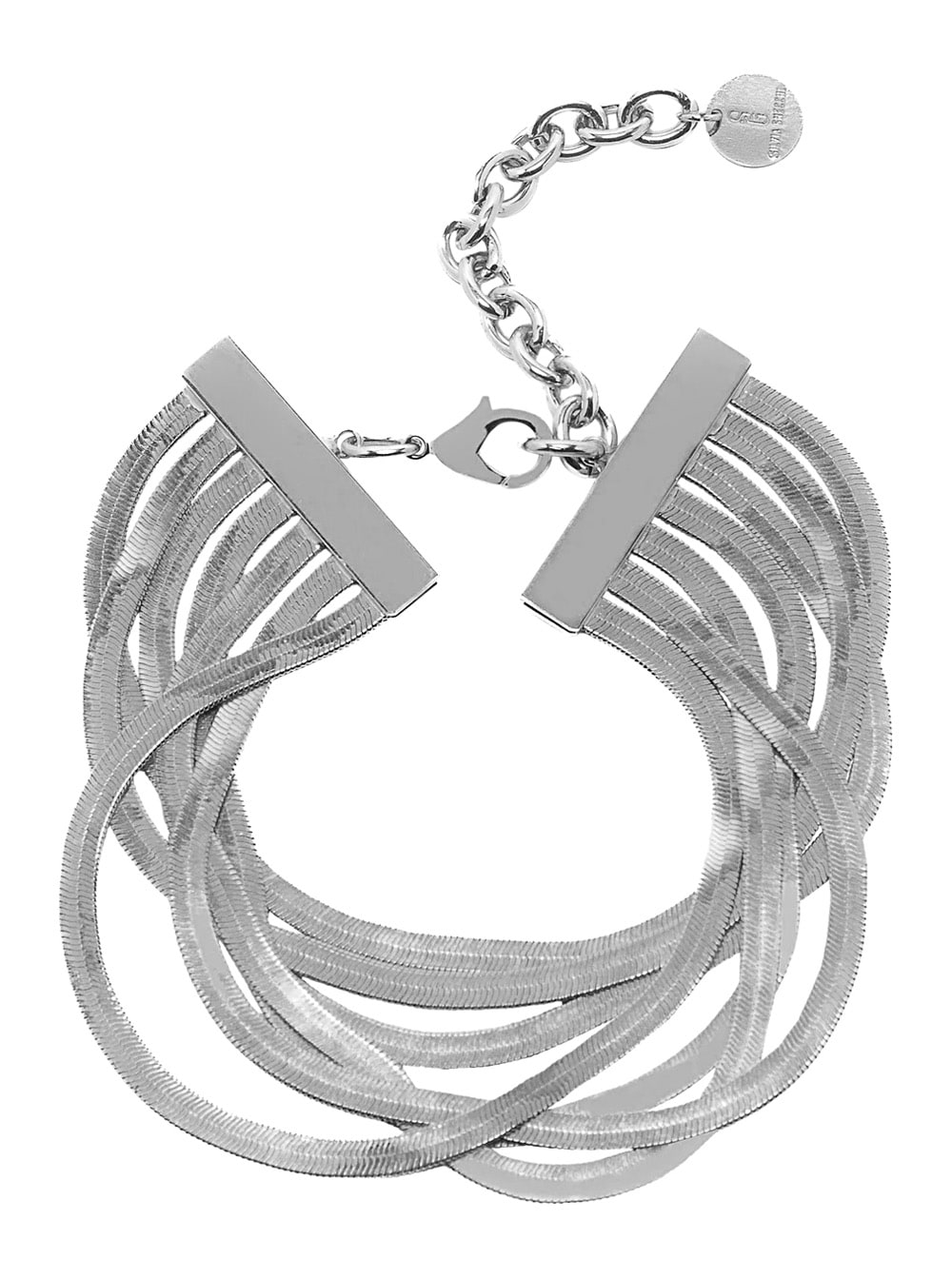 Silvia Gnecchi Imperial Metallic Small Necklace With Adjustable Rear Closure In Brass Woman In Metallic