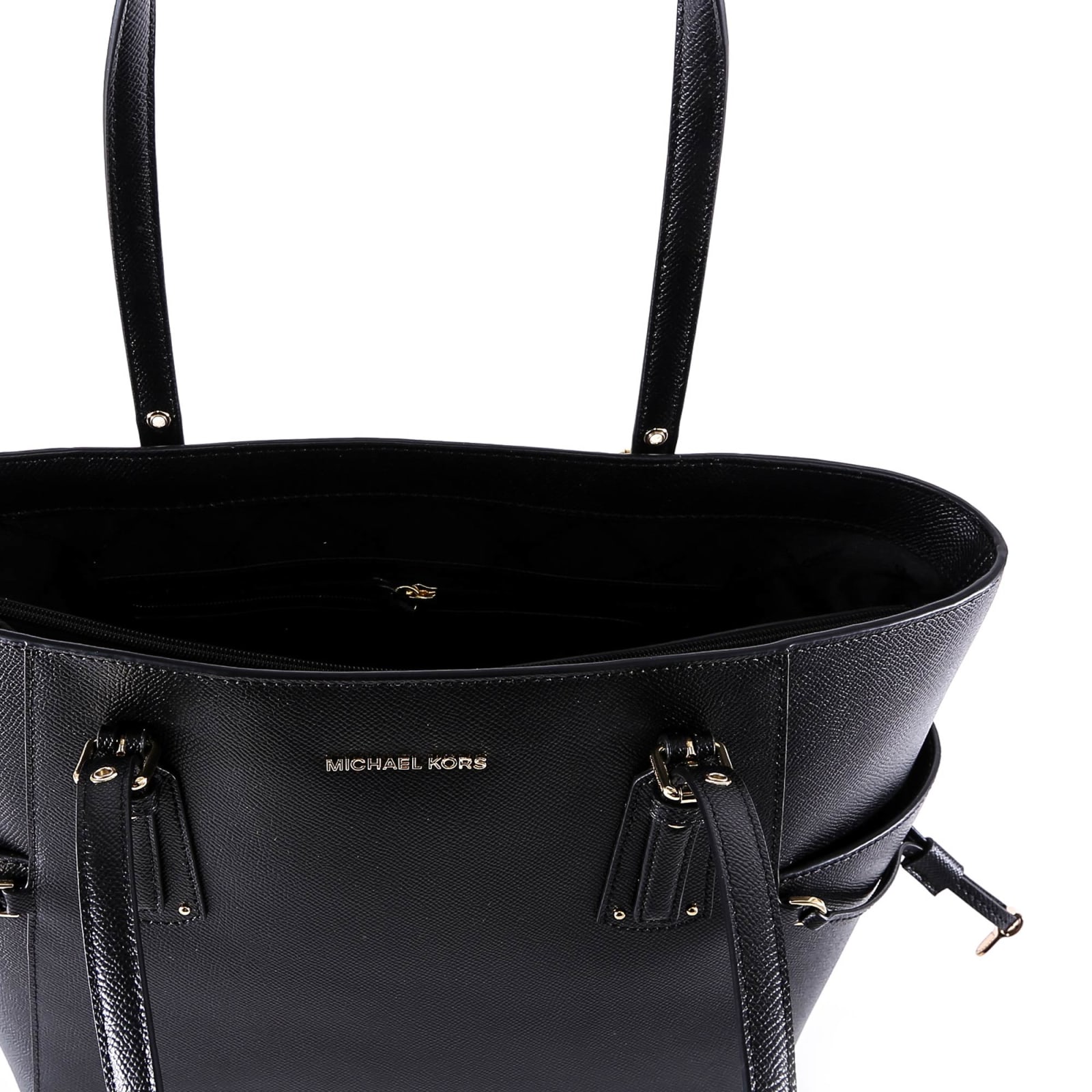Shop Michael Kors Voyager Shoulder Bag In Black
