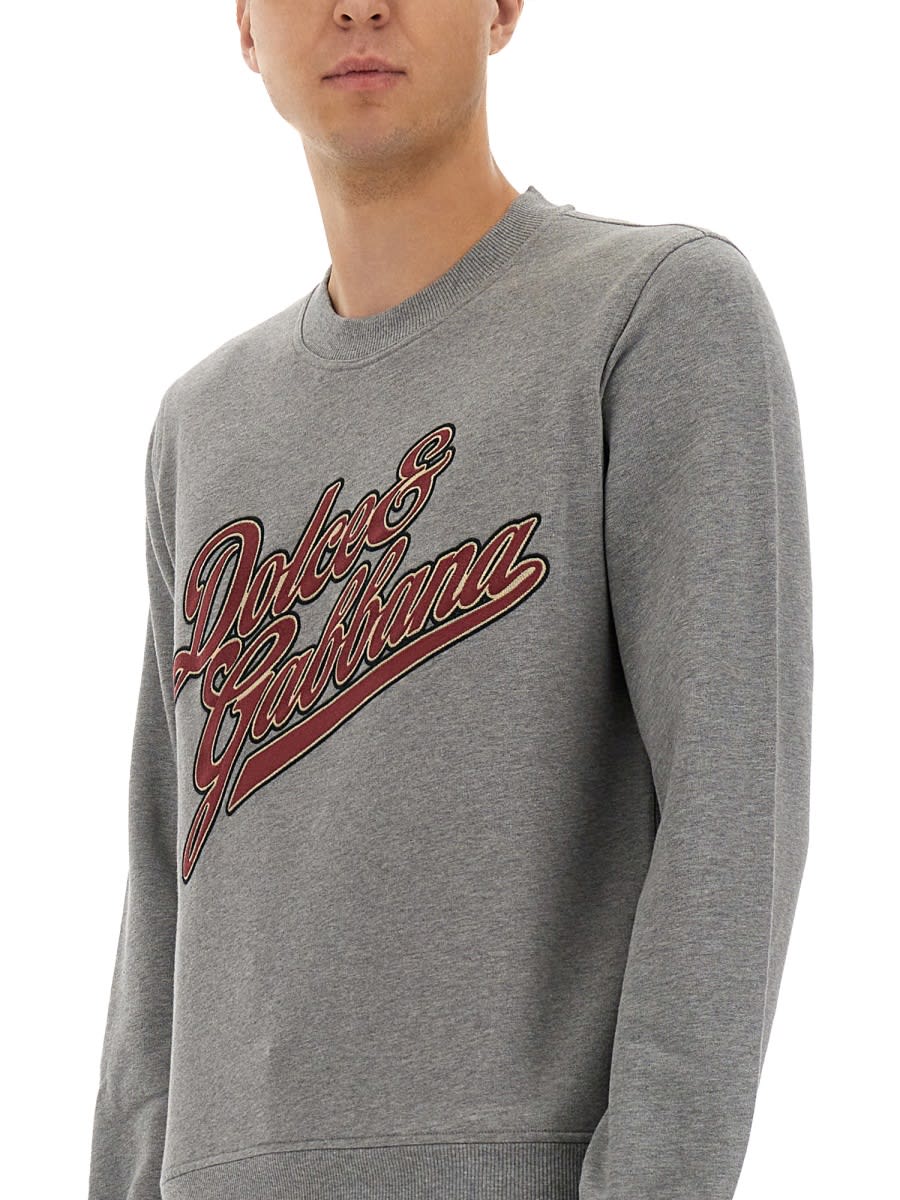 Dolce & Gabbana Jersey With Embroidery In Gray