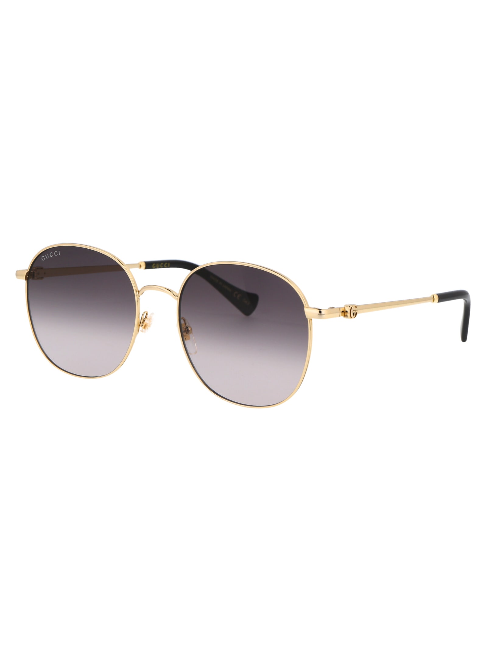 Shop Gucci Gg1142s Sunglasses In 001 Gold Gold Grey