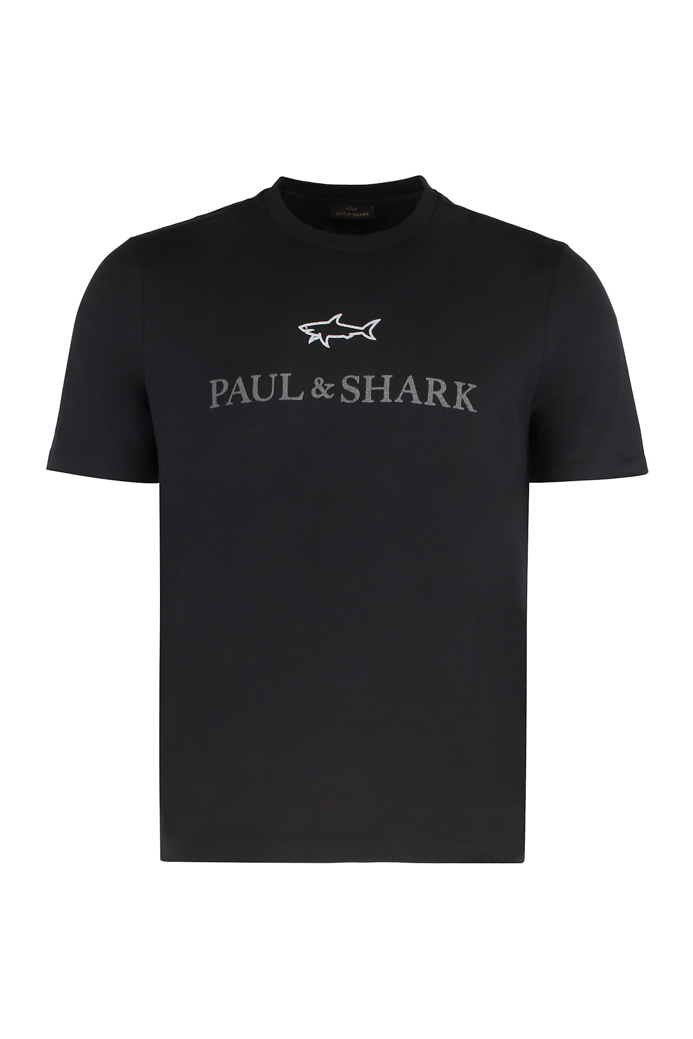 Paul&amp;shark T-shirt In Cotton Jersey With Logo Print In Black