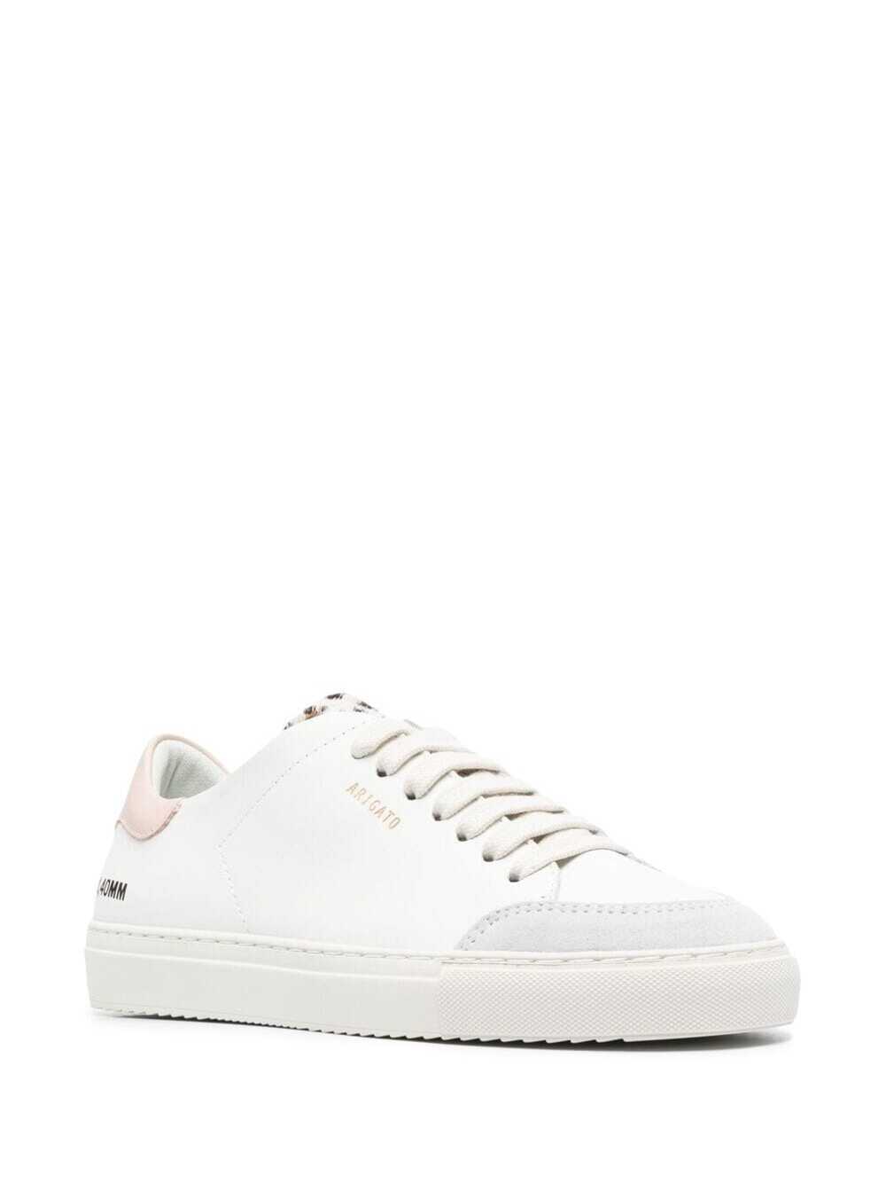 Shop Axel Arigato Clean 90 White Low Top Sneaker With Lepard Tab In Leather Woman