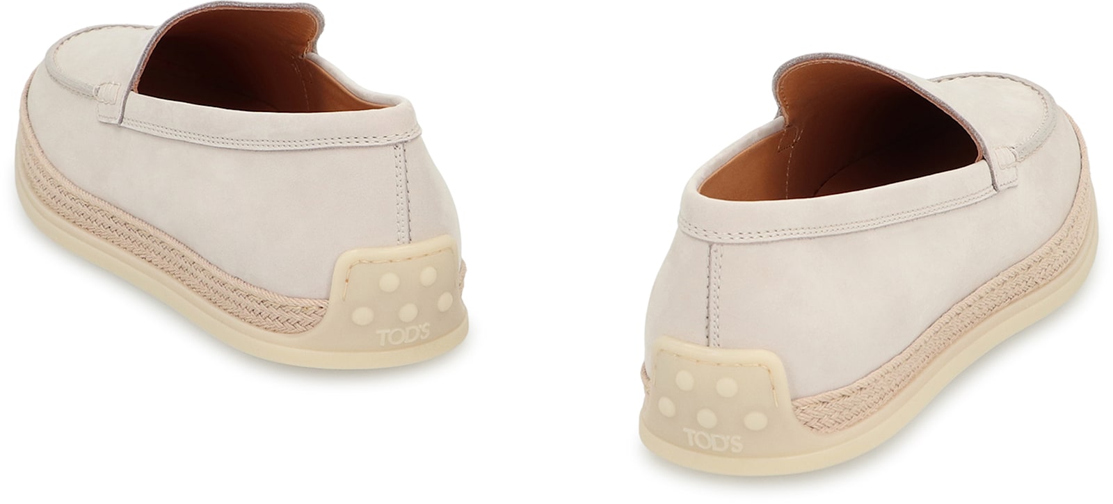 Tod's Leather Rope-trimmed-sole Loafers In Multi