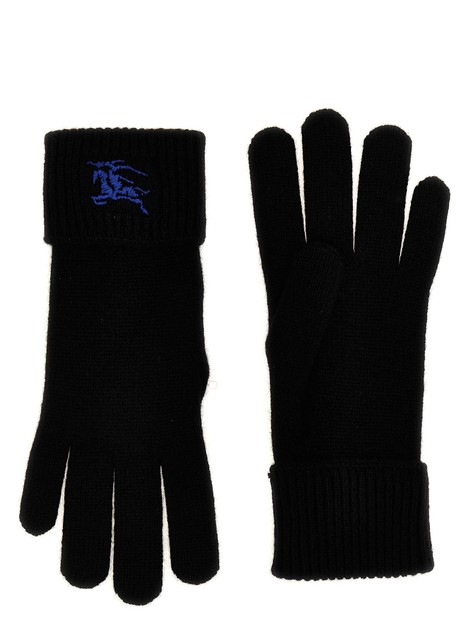 Shop Burberry Equestrian Knight Design Gloves In Black