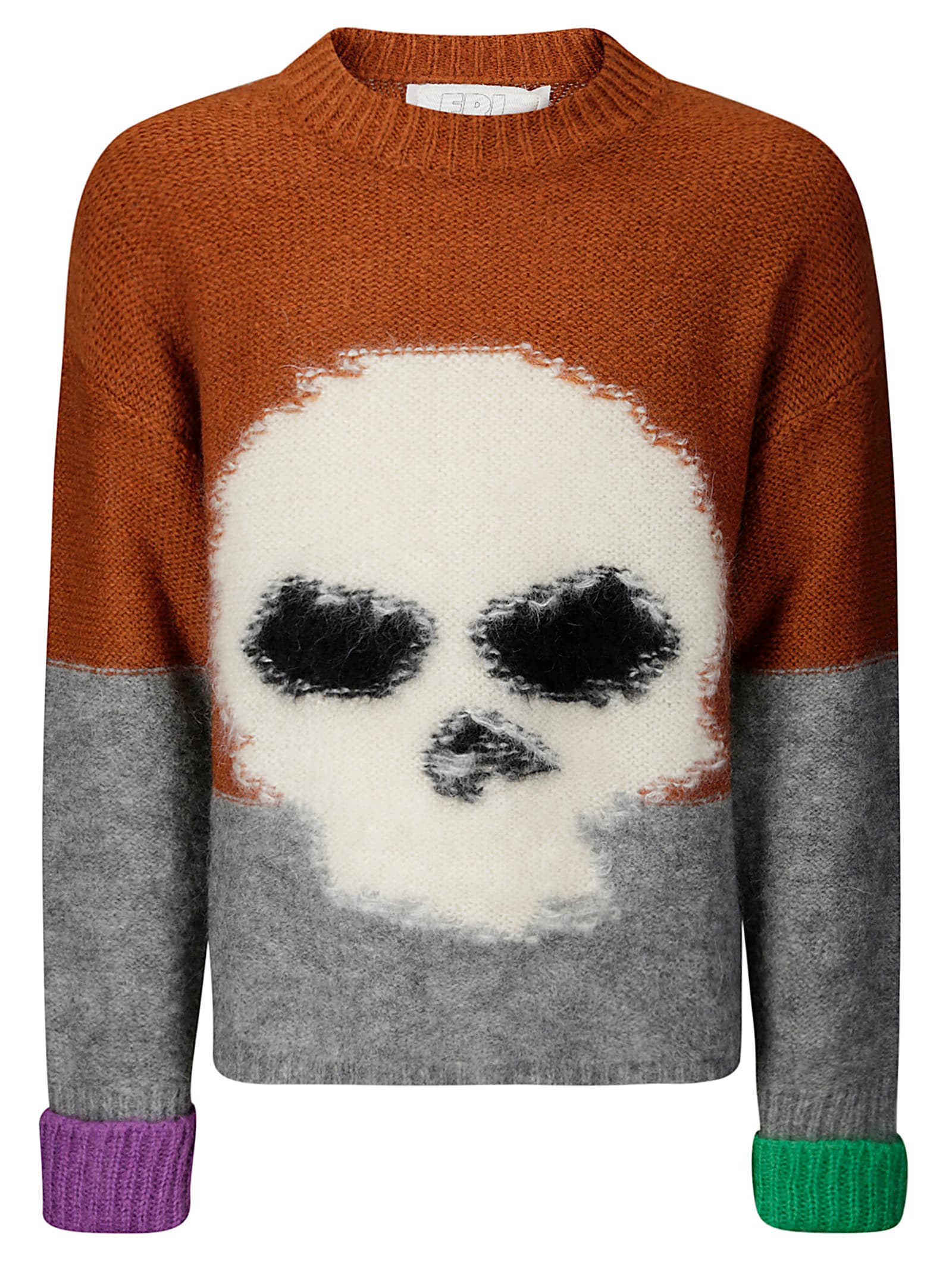 Unisex Mohair Skull Intarsia Sweater Knit