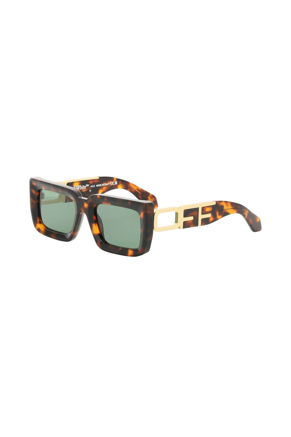 Off-white Boston Rectangular Frame Sunglasses In Havana Green (brown)