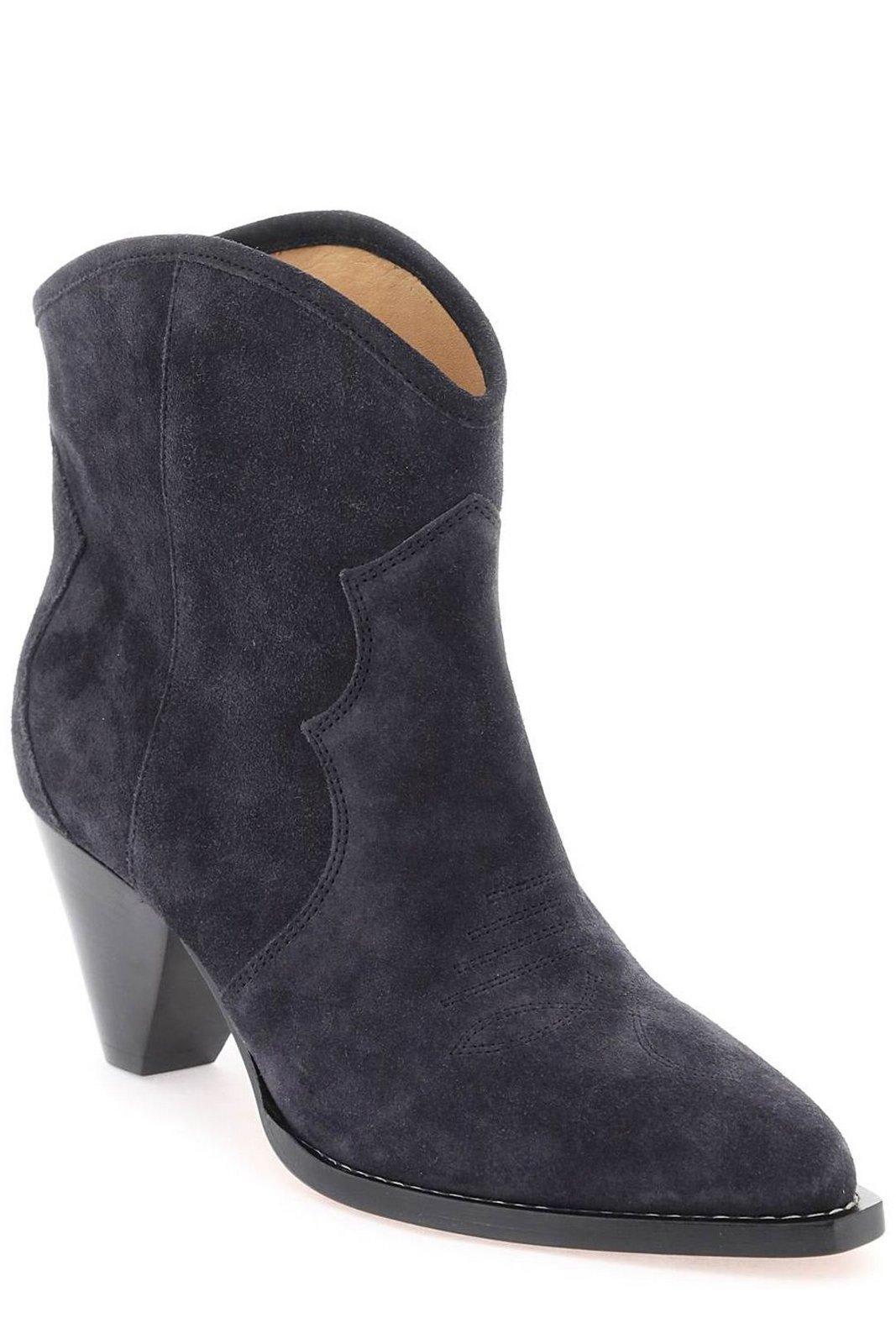 Shop Isabel Marant Darizio Almond-toe Boots In Black