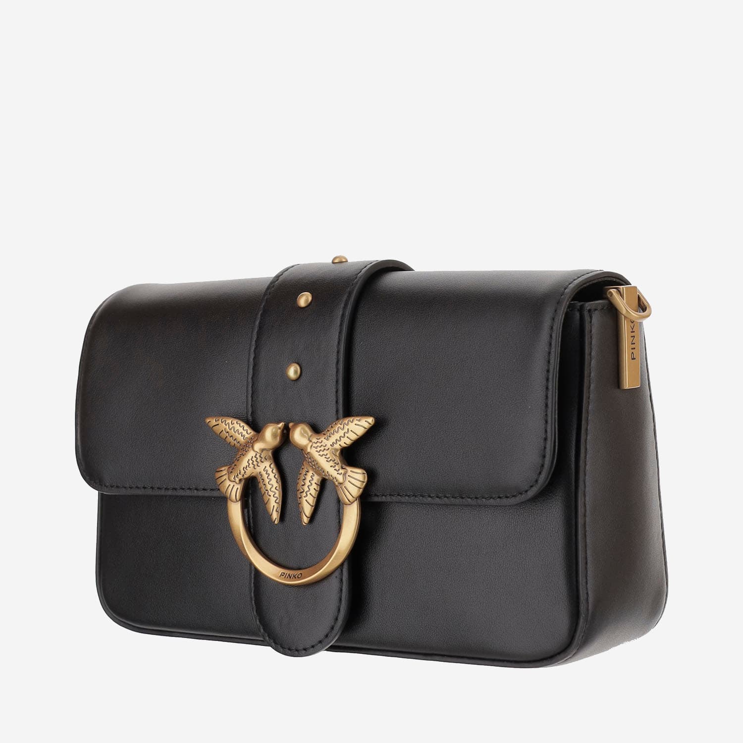 Pinko Mini Love One Slouchy Crossbody Bag In Black
