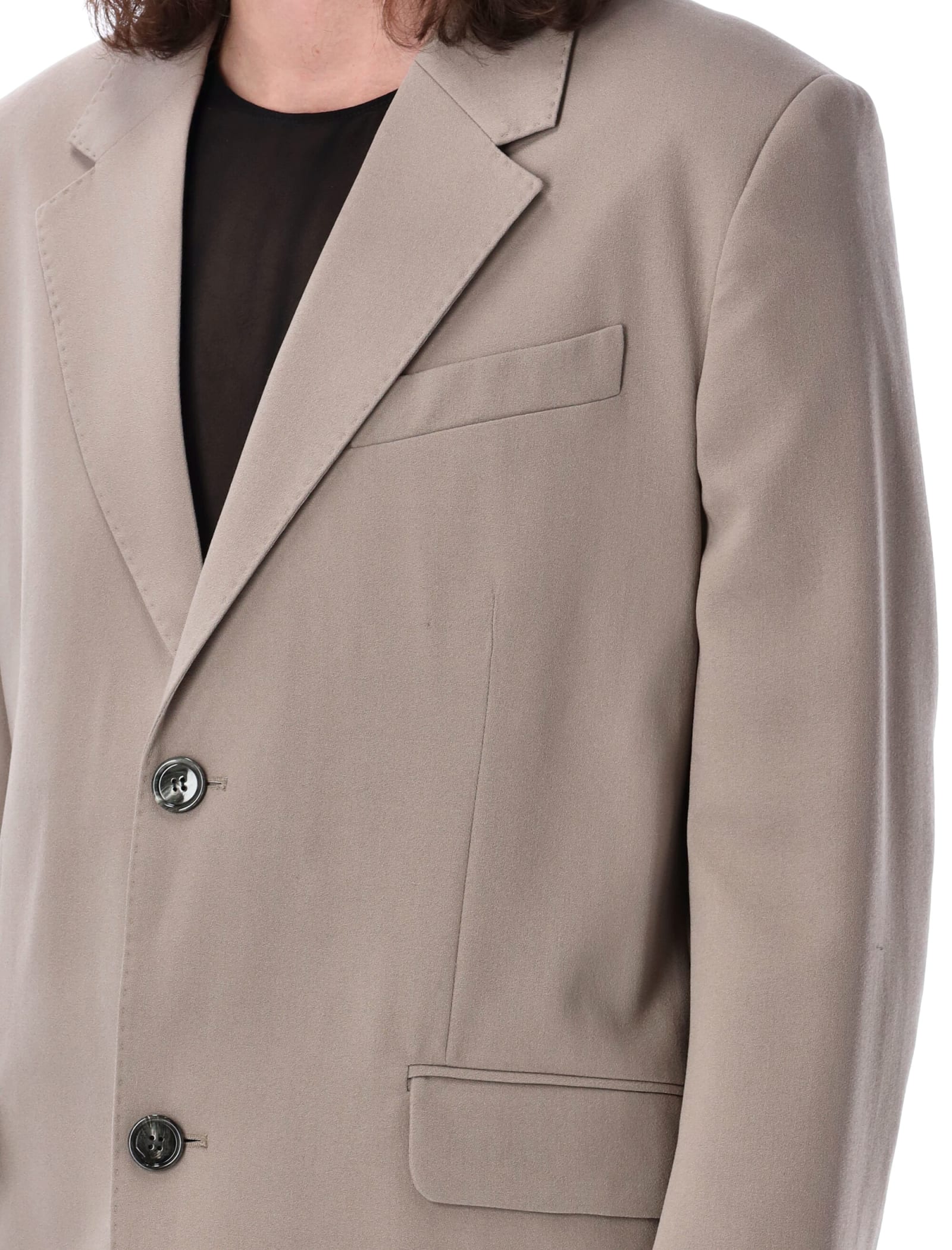 Shop Ami Alexandre Mattiussi Oversize Two Buttons Blazer In Light Taupe