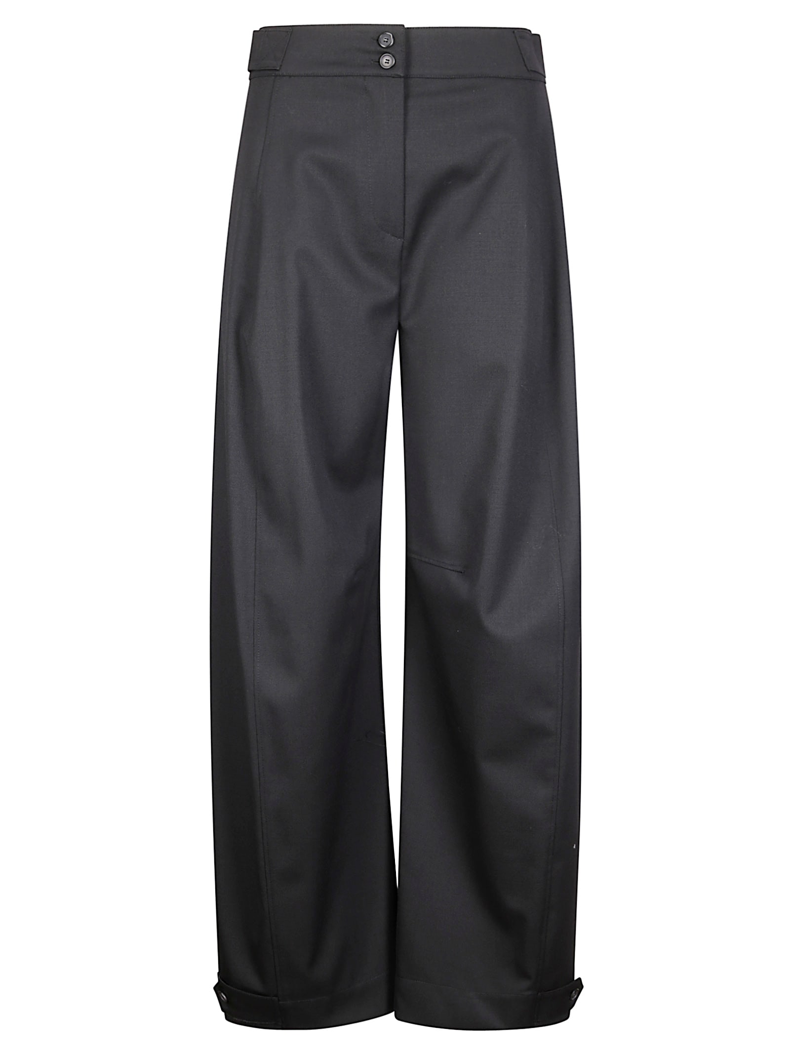 Stefano Mortari High-waisted Trousers With Double Button Fastening In Black