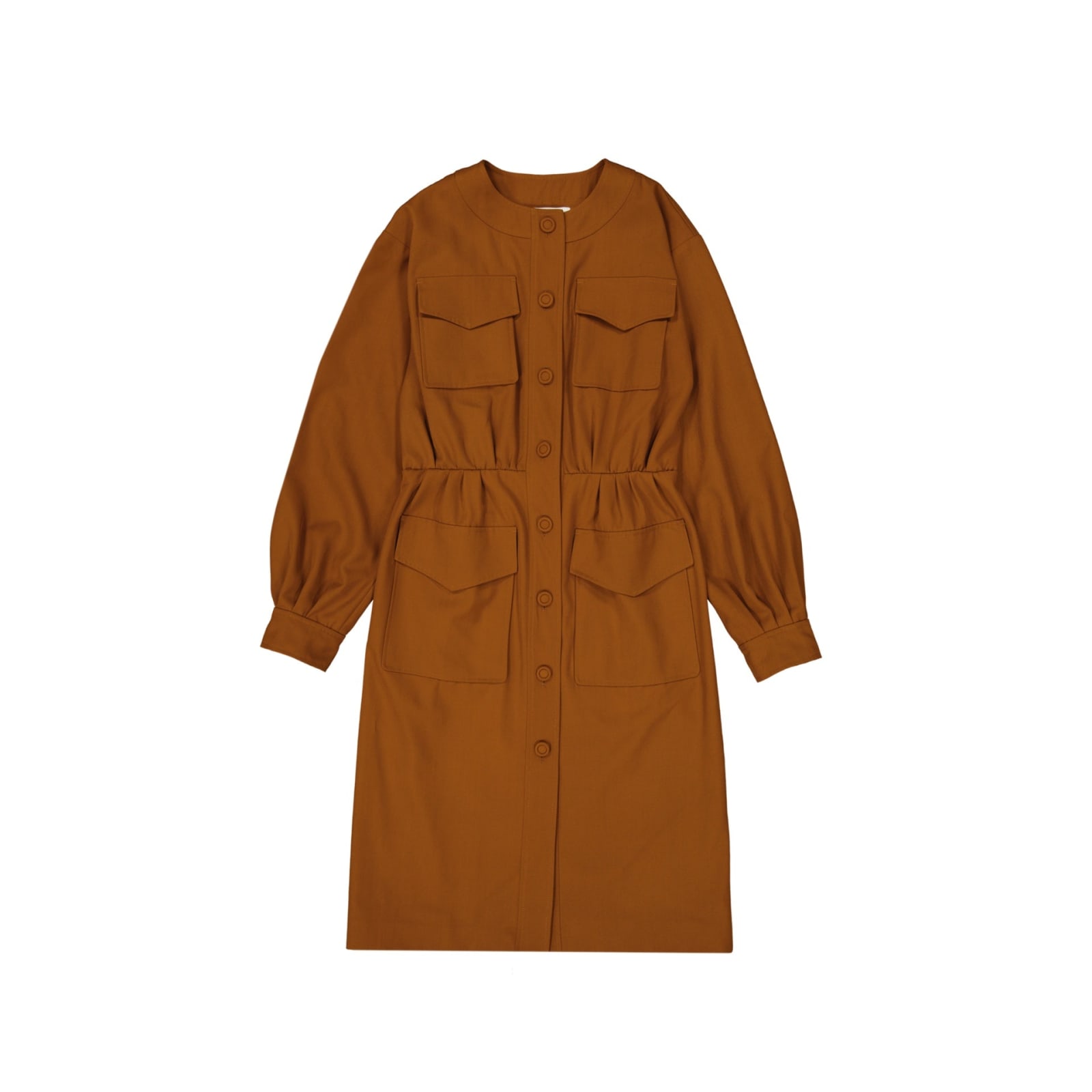 Sportmax Venosa Wool Dress In Brown
