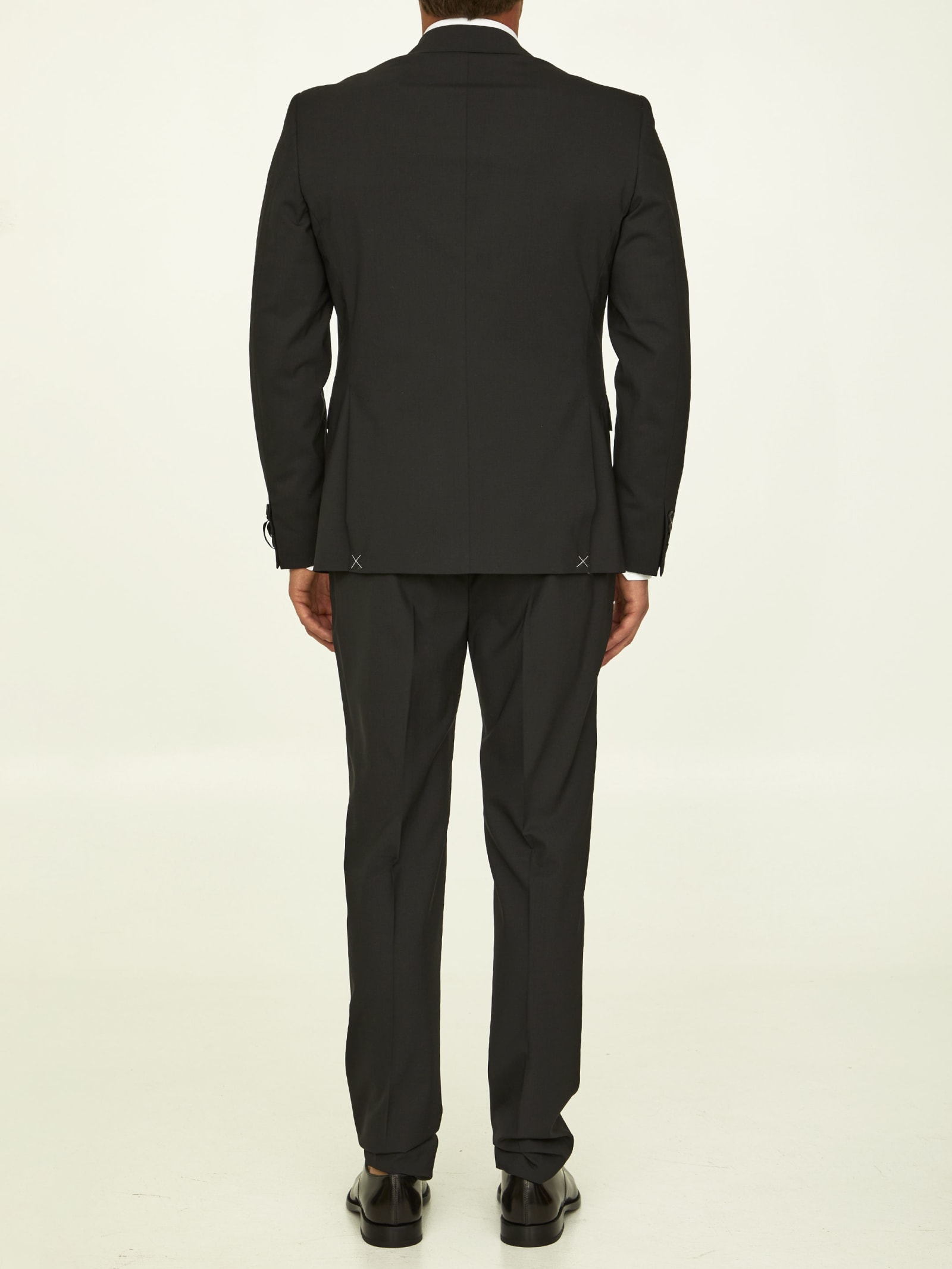 Shop Tonello Black Stretch Wool Suit