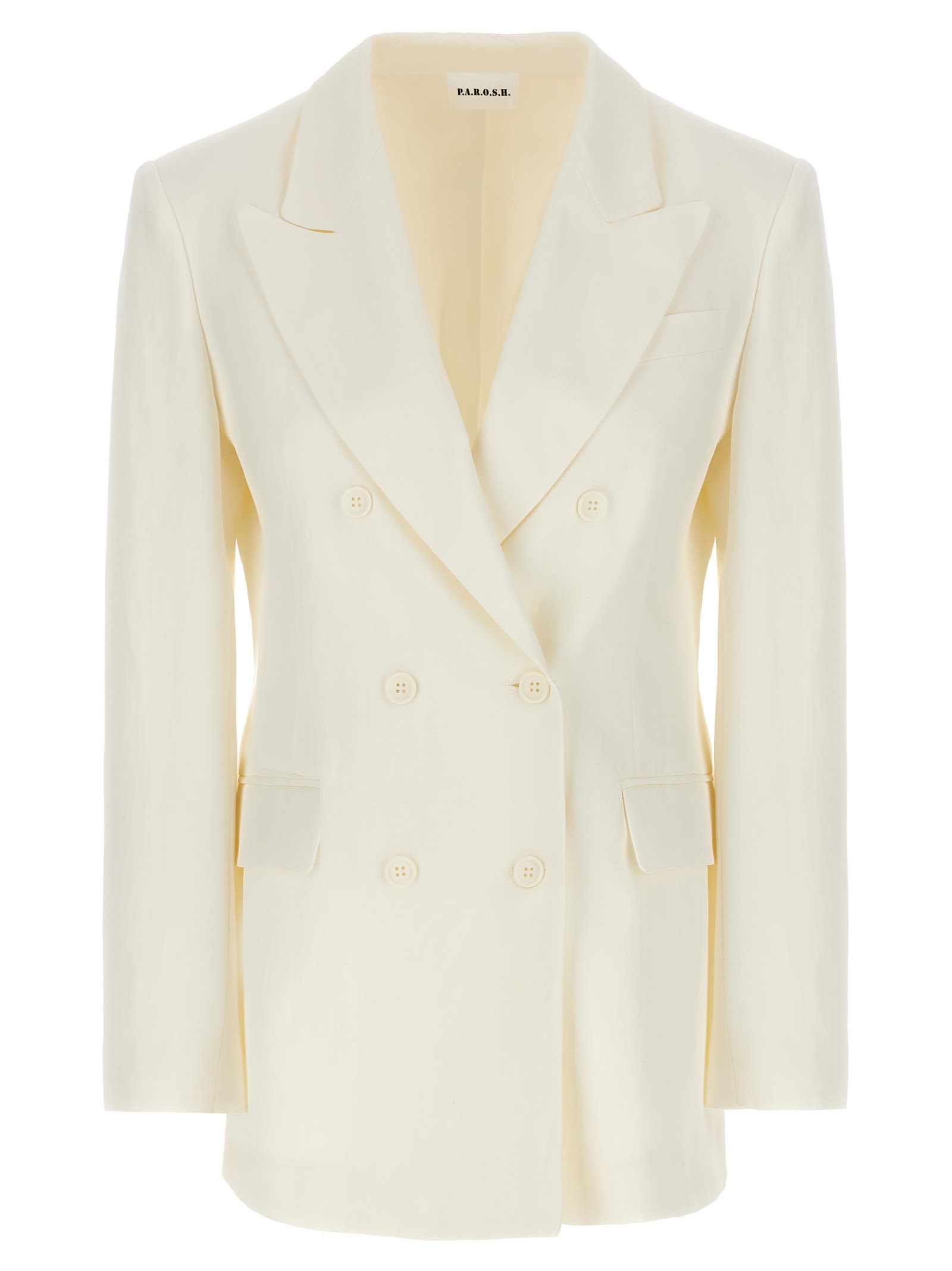 P.a.r.o.s.h White Double-breasted Blazer In White