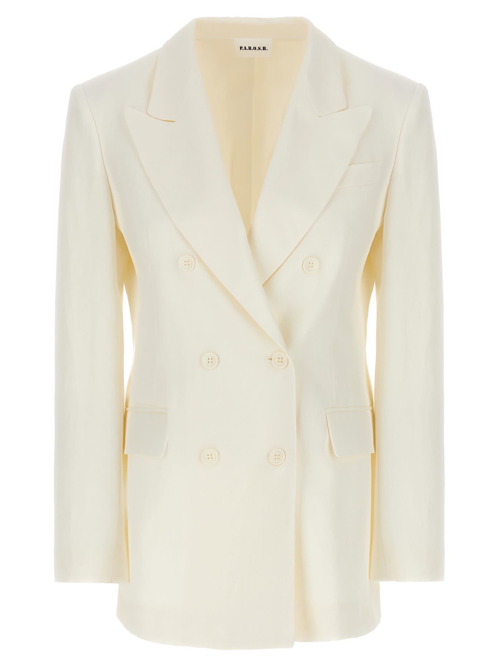 Shop P.a.r.o.s.h Double-breasted Blazer In White