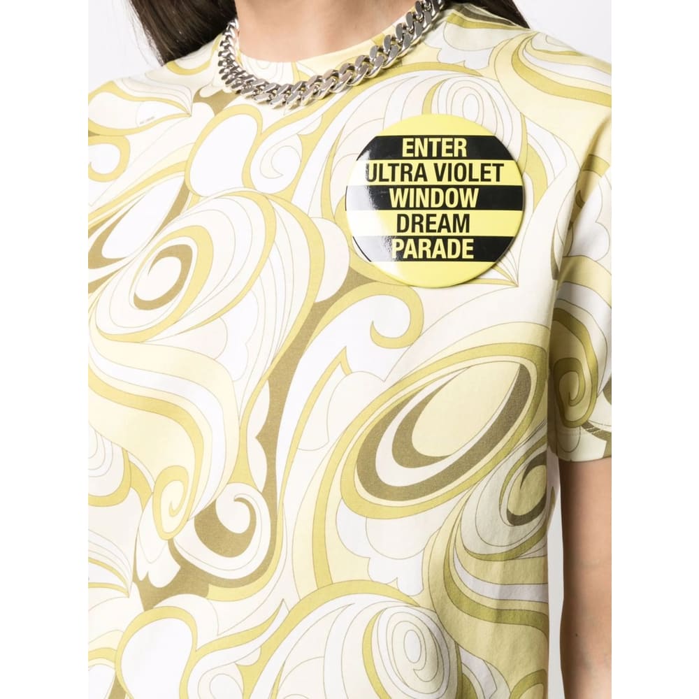 Raf Simons Hippie-inspired Allover Pattern Crew Neck T-shirt In Multi