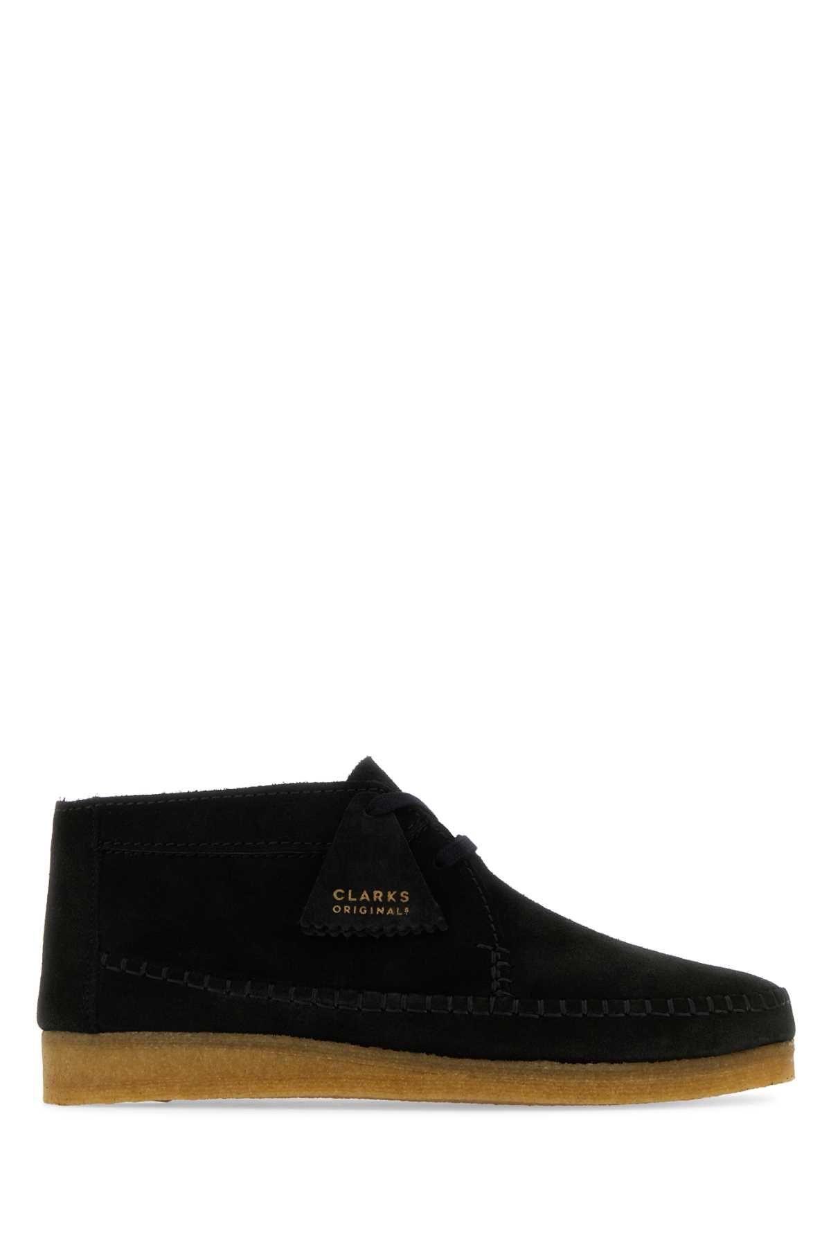 Black Suede Weaver Ankle Boots