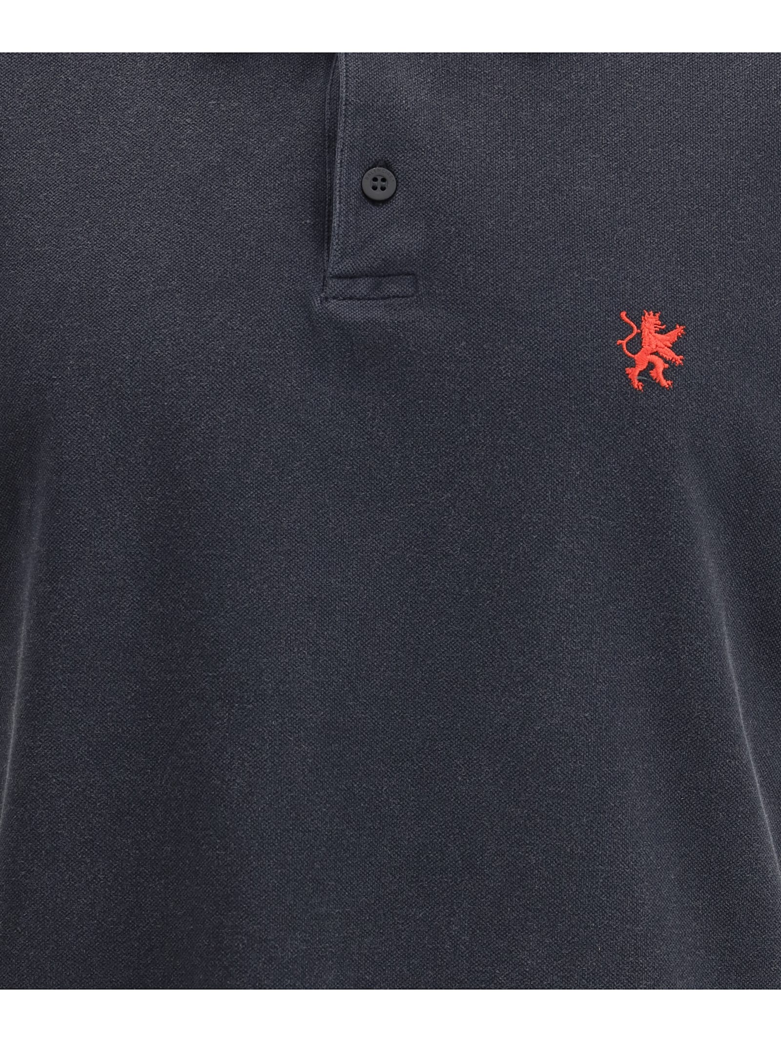 Balenciaga Cotton Piquet Polo Shirt With Lion Embroidery