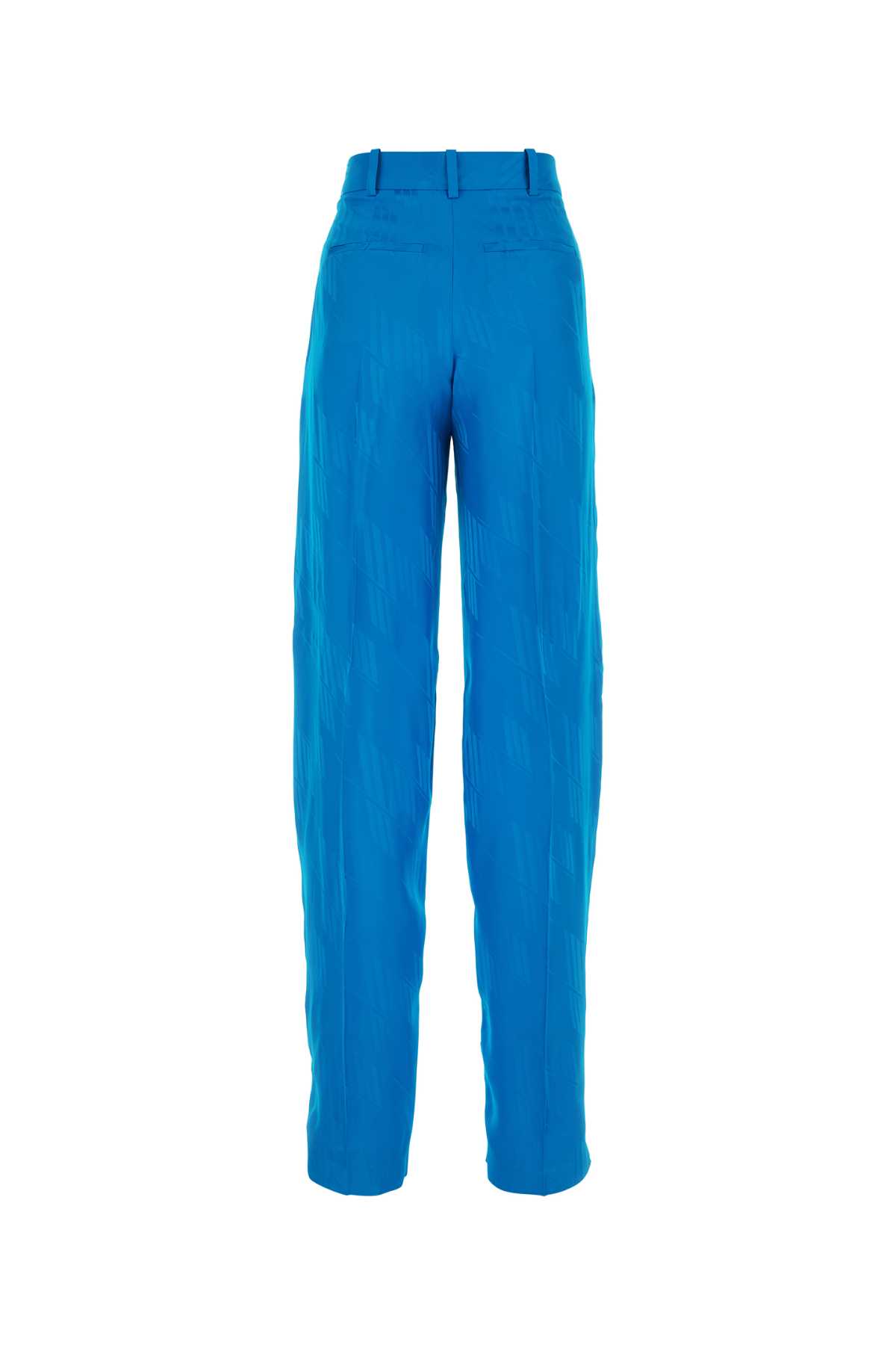 Shop Attico Turquoise Stretch Wool Jagger Pant In Capriblue