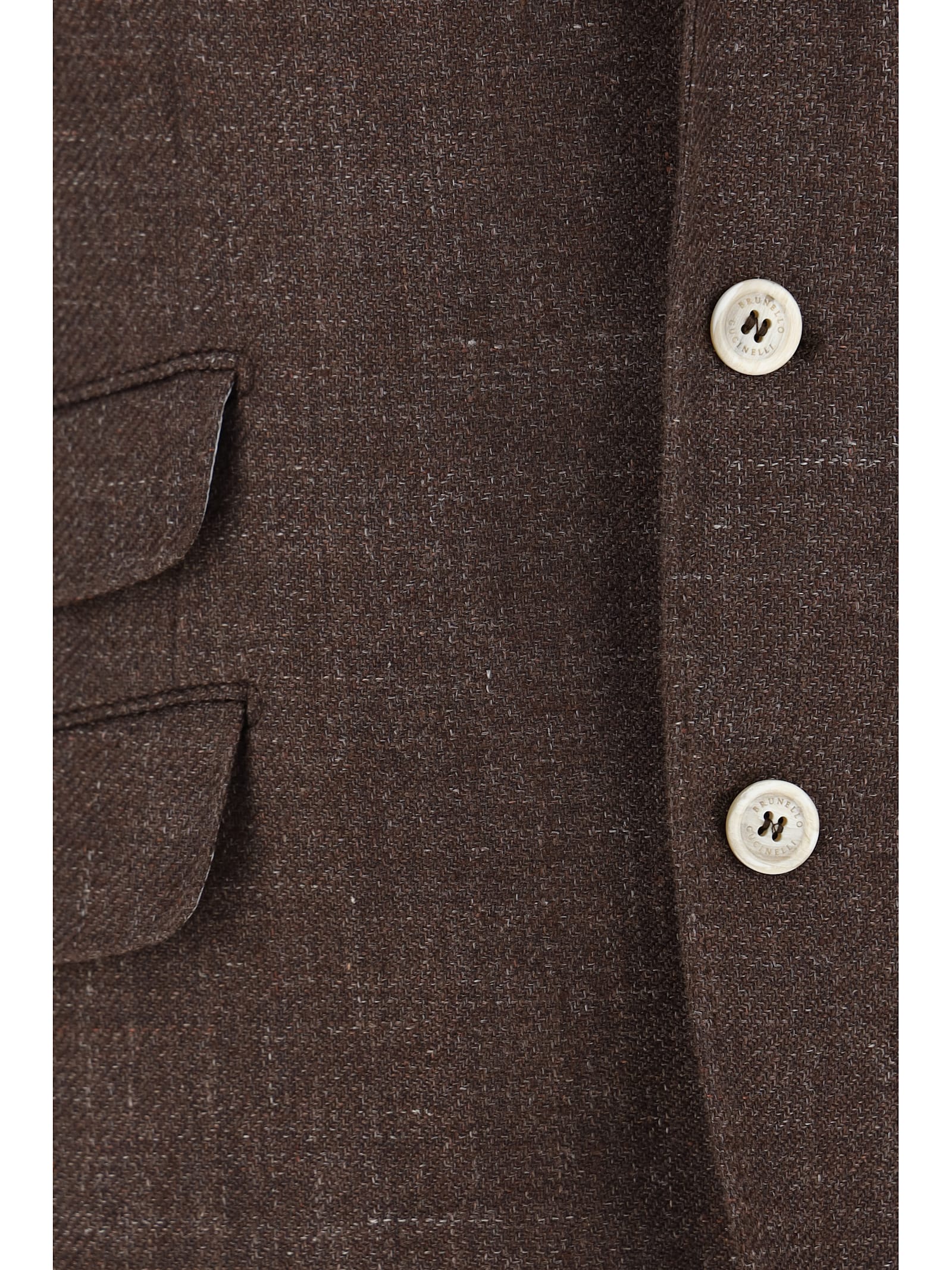 Brunello Cucinelli Linen Blazer Jacket Mélange Pattern In C2167