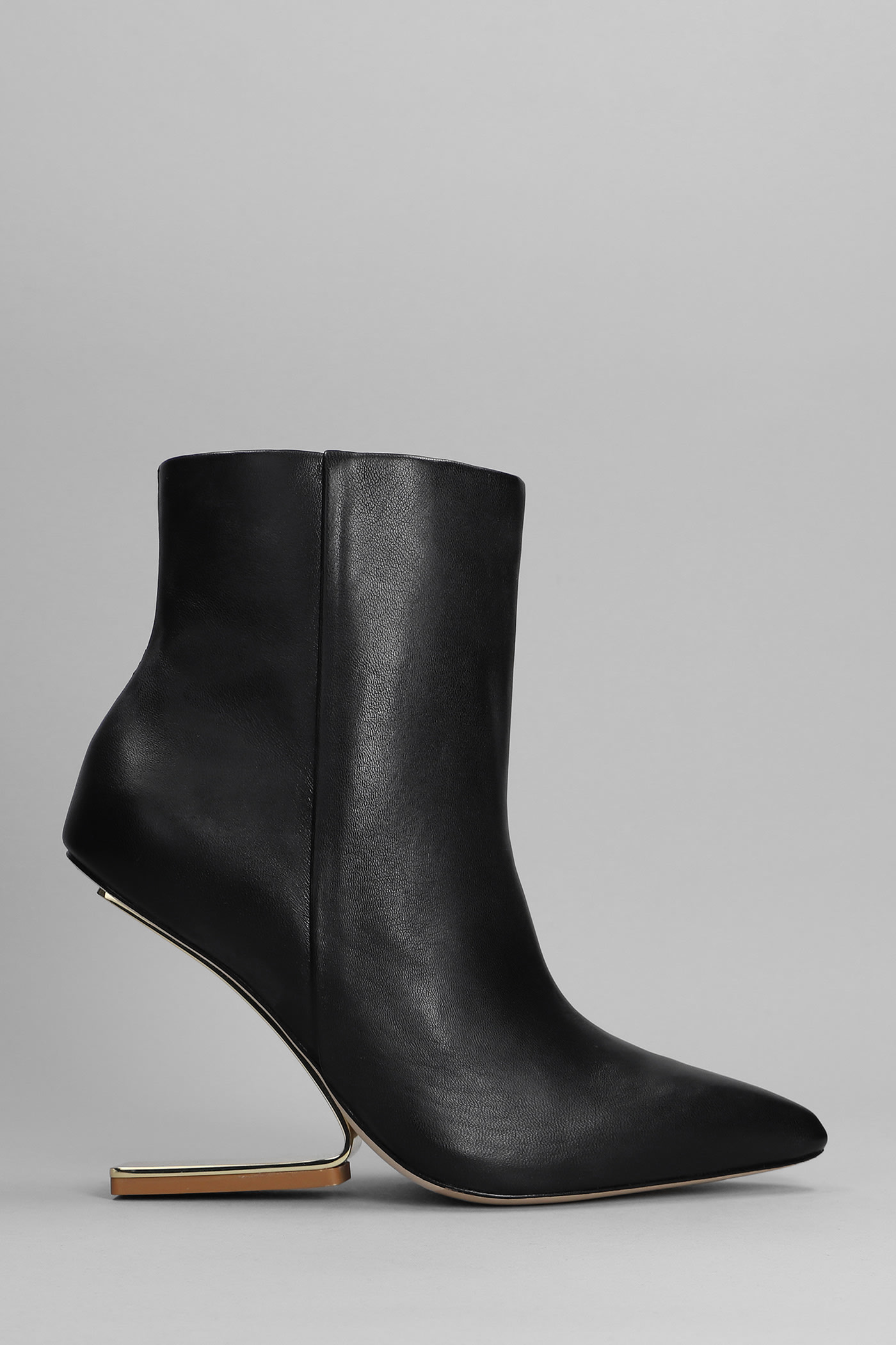 Cult Gaia High Heels Ankle Boots In Black Leather