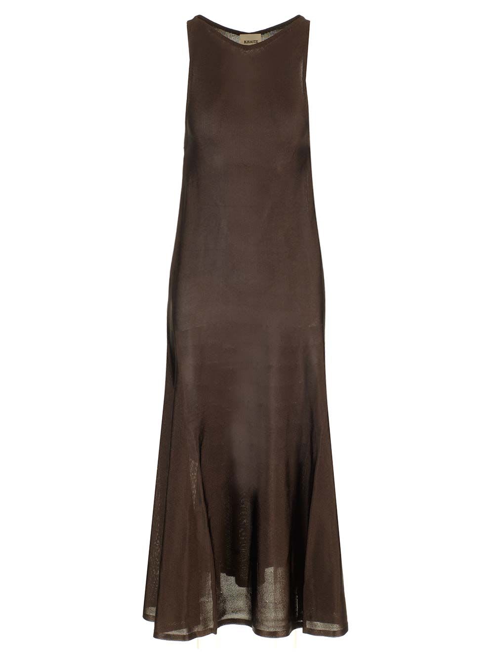 Shop Khaite Hencil Midi Dress In Brown