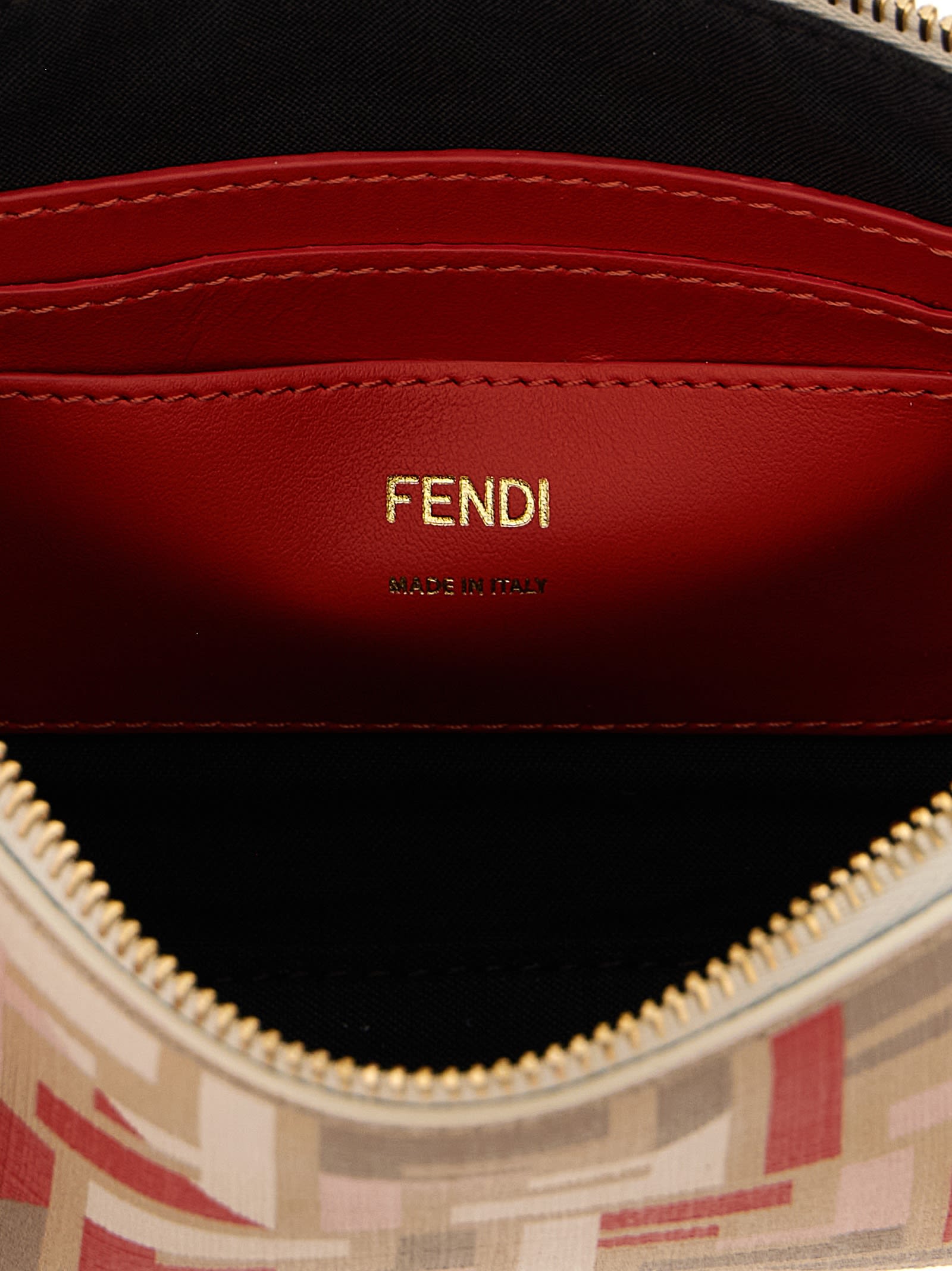 Fendi Women Pouch Baguette Ff Jacquard Fabric Shoulder Bag