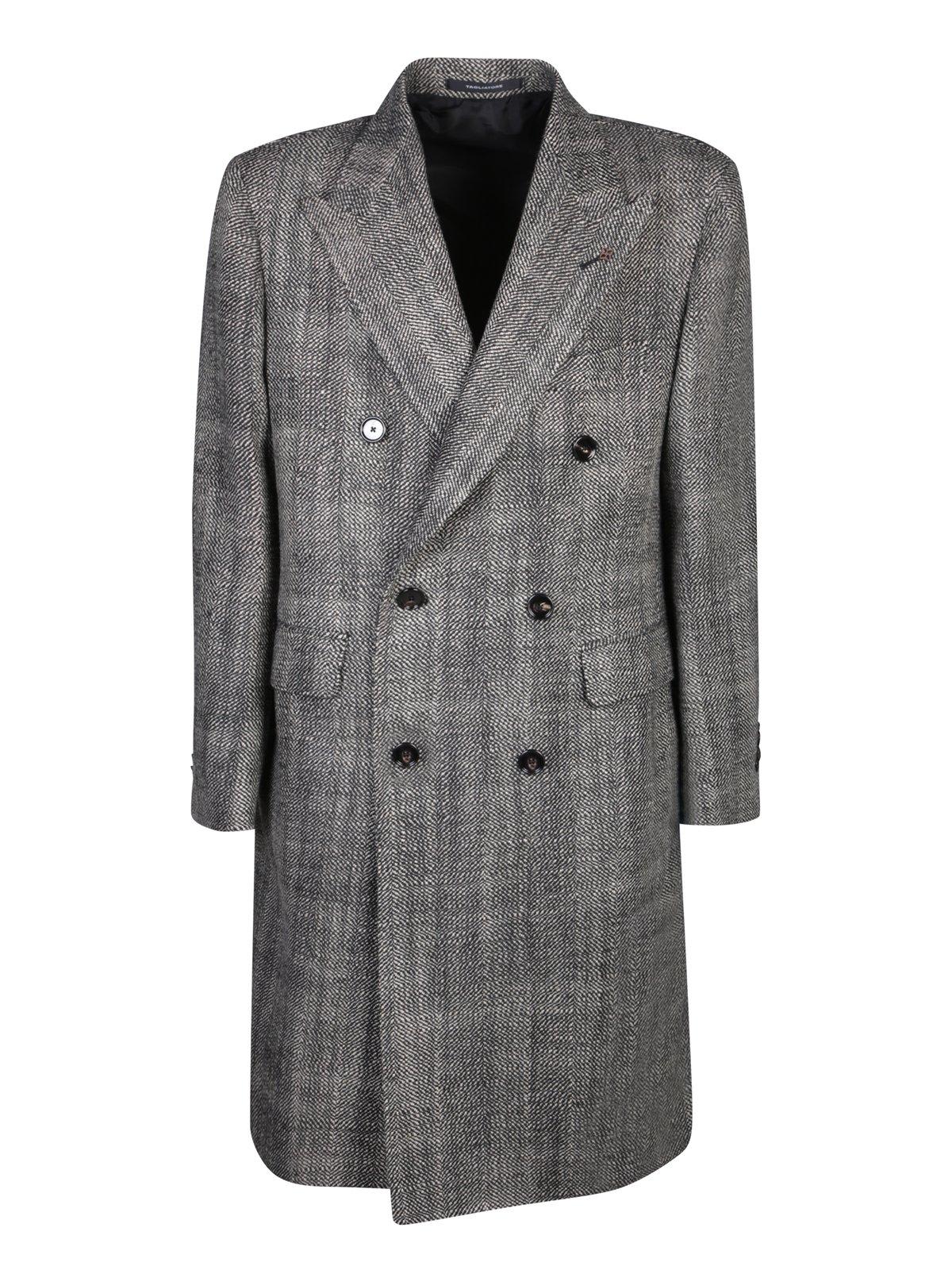 Shop Tagliatore Flap-pocketed Double-breasted Coat