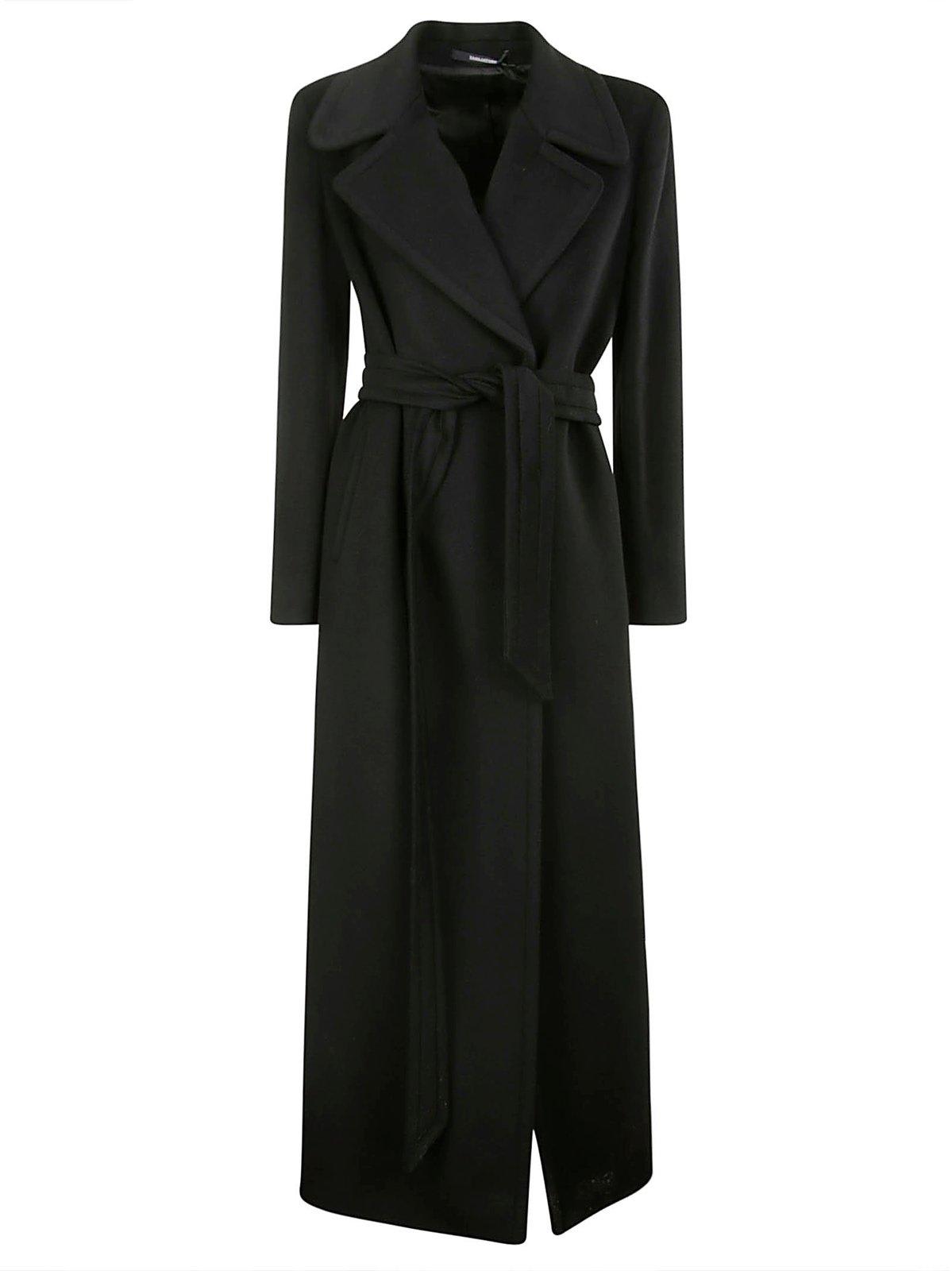 Shop Tagliatore Melody Belted-waist Coat In Black