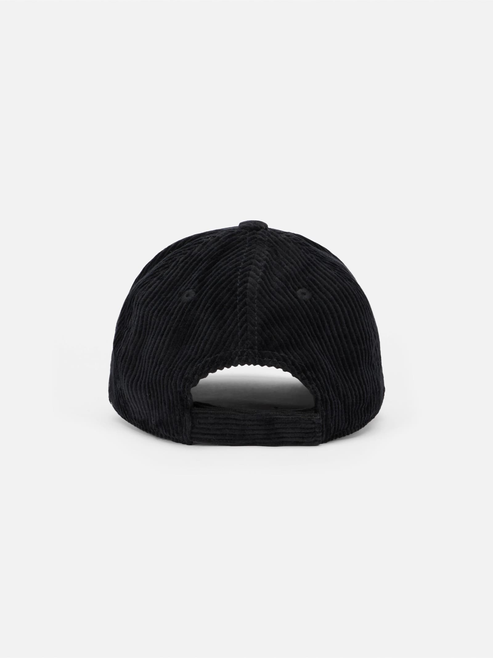 Shop Mc2 Saint Barth Woman Corduroy Baseball Cap With St. Barth Embroidery In Black