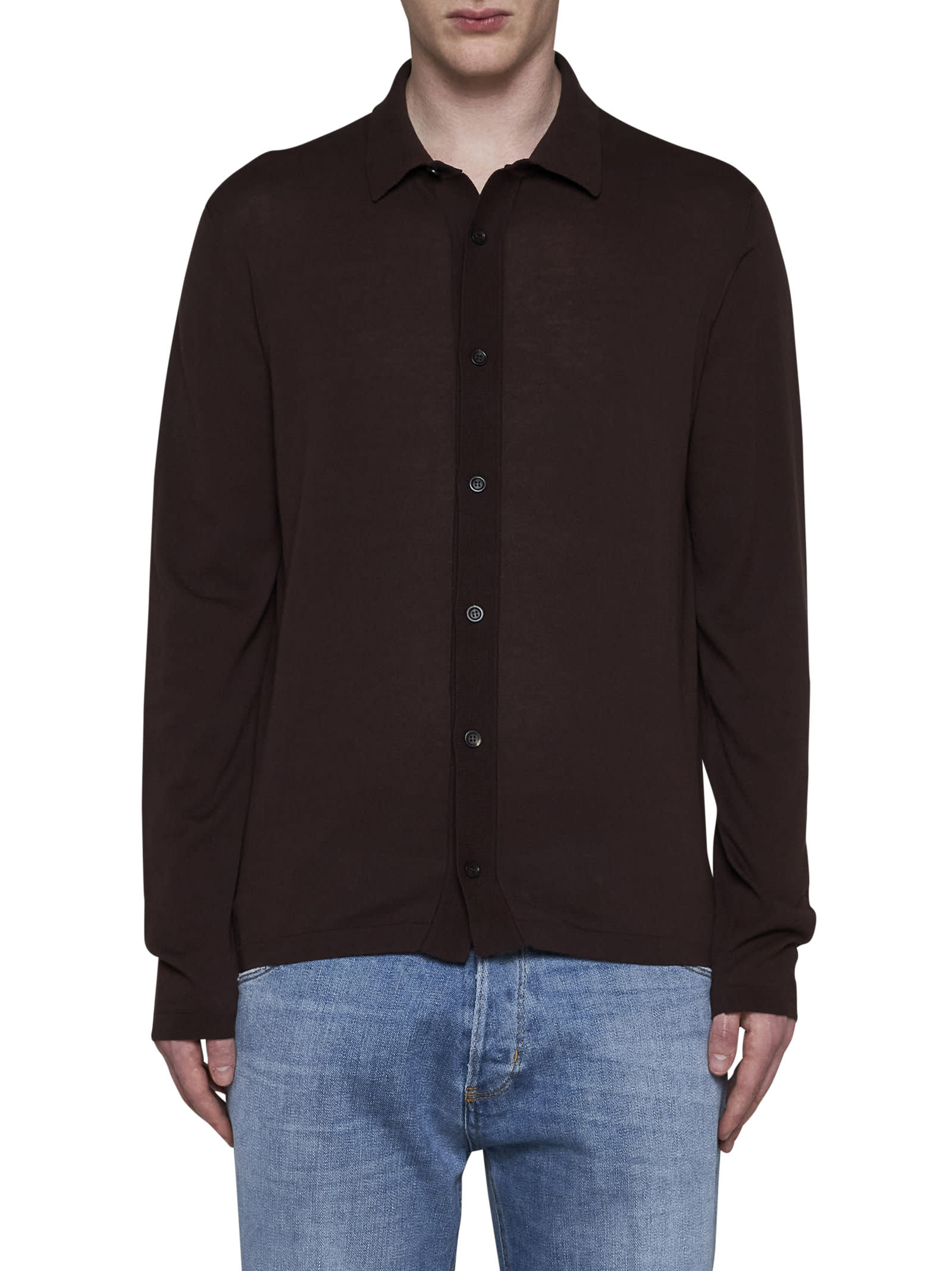 Shop Roberto Collina Shirt In Brown
