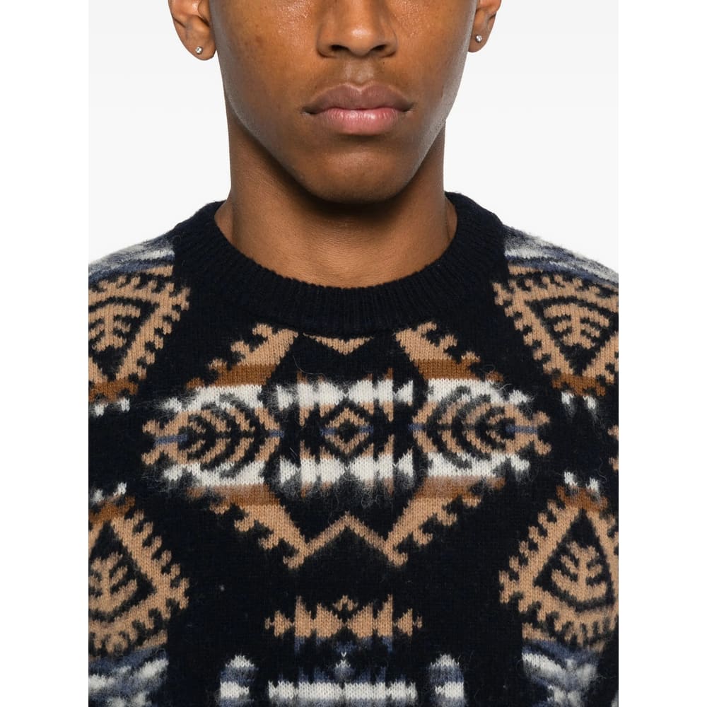 Altea Geometric-pattern Crewneck Knitted Jumper In Multi
