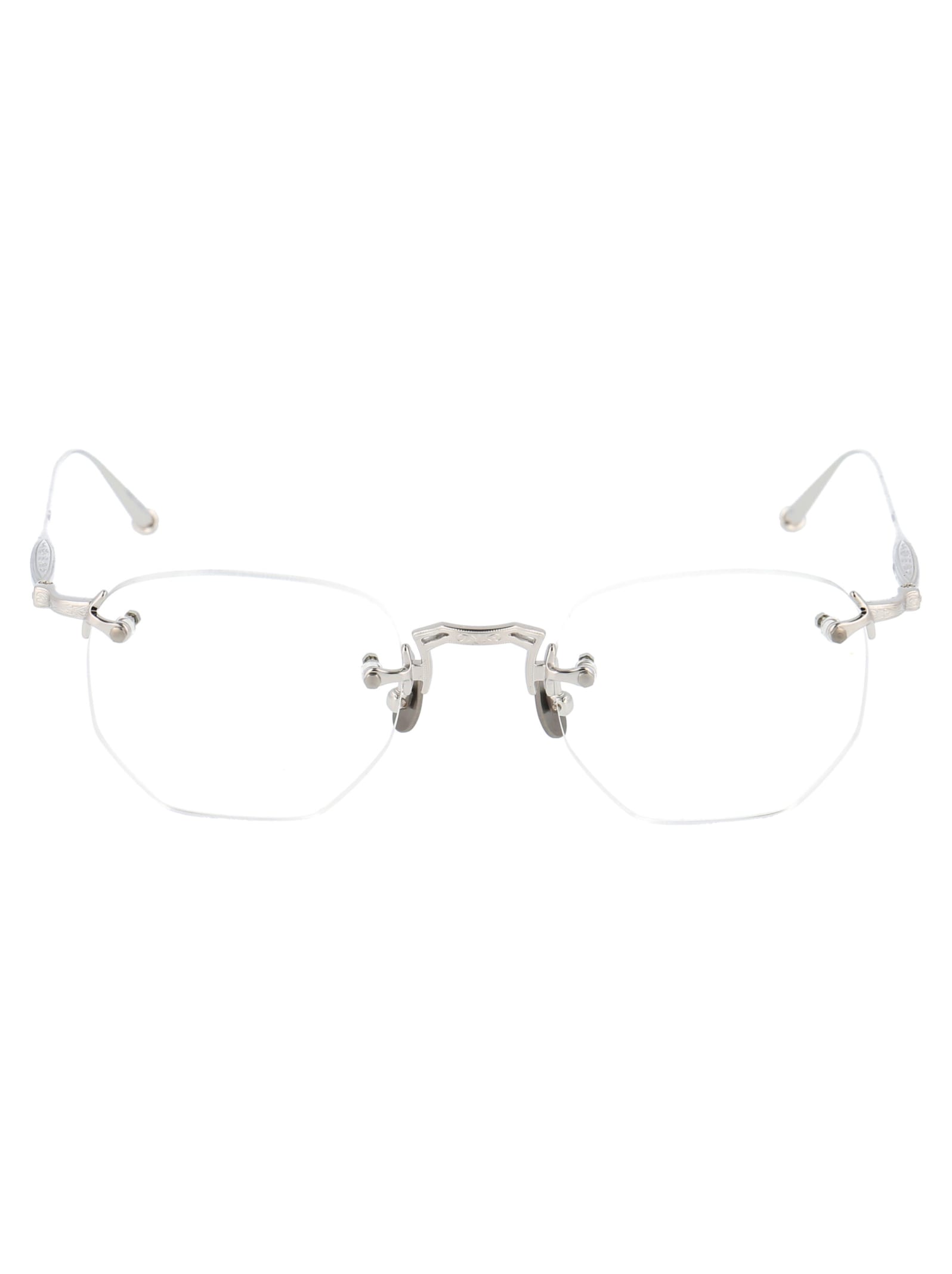 Matsuda M3104 Hexagonal-frame Glasses In Pw Palladium White