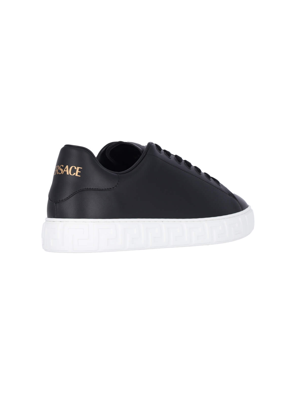 Shop Versace Greca Low-top Sneakers In Black