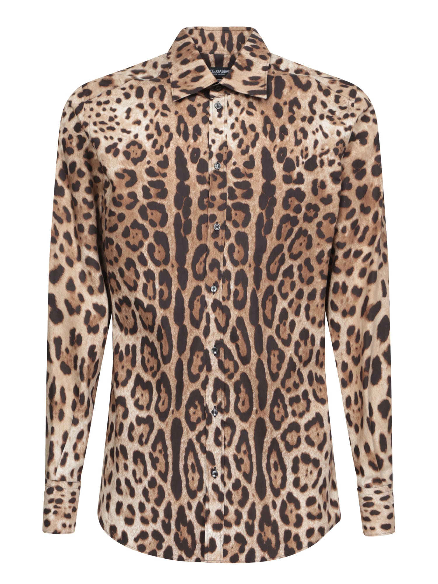 Dolce & Gabbana Leopard Print Silk Shirt In Multi