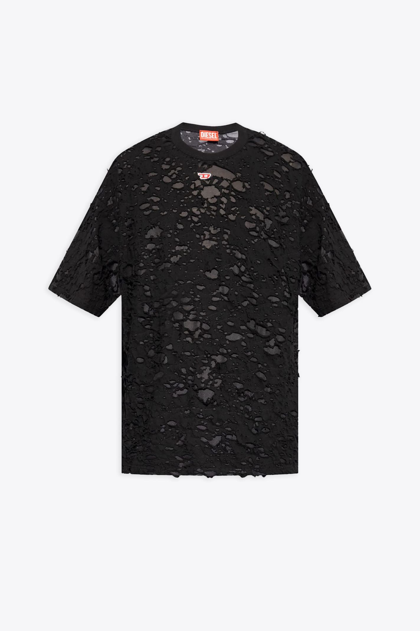 T-boxt-q3 Black destroyed jersey t-shirt - T Boxt Q3