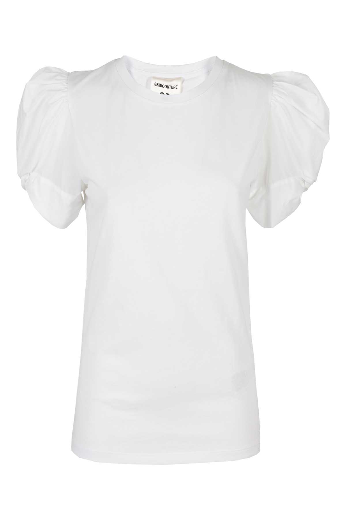 SEMICOUTURE T-SHIRT,Y1SK10 A01 BIANCO
