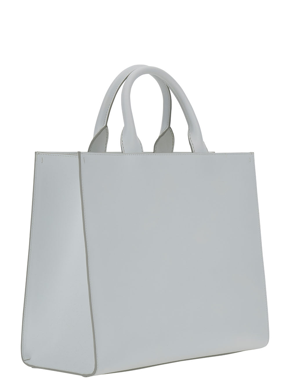 Shop Dolce & Gabbana White Handbag With Tonal Dg Detail In Smooth Leather Woman