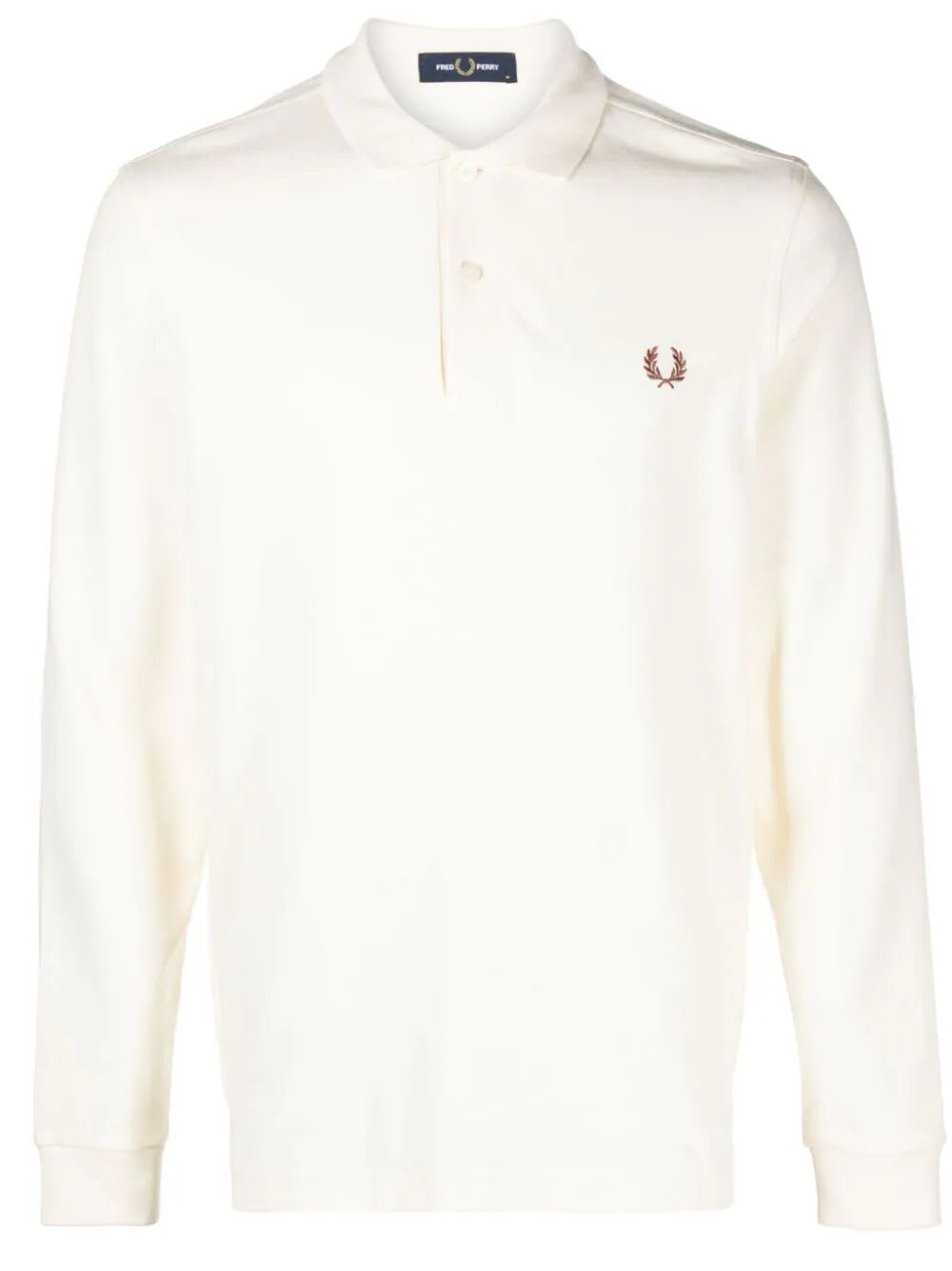 Fred Perry Beige Honeycomb Long-sleeve Polo In Neutral