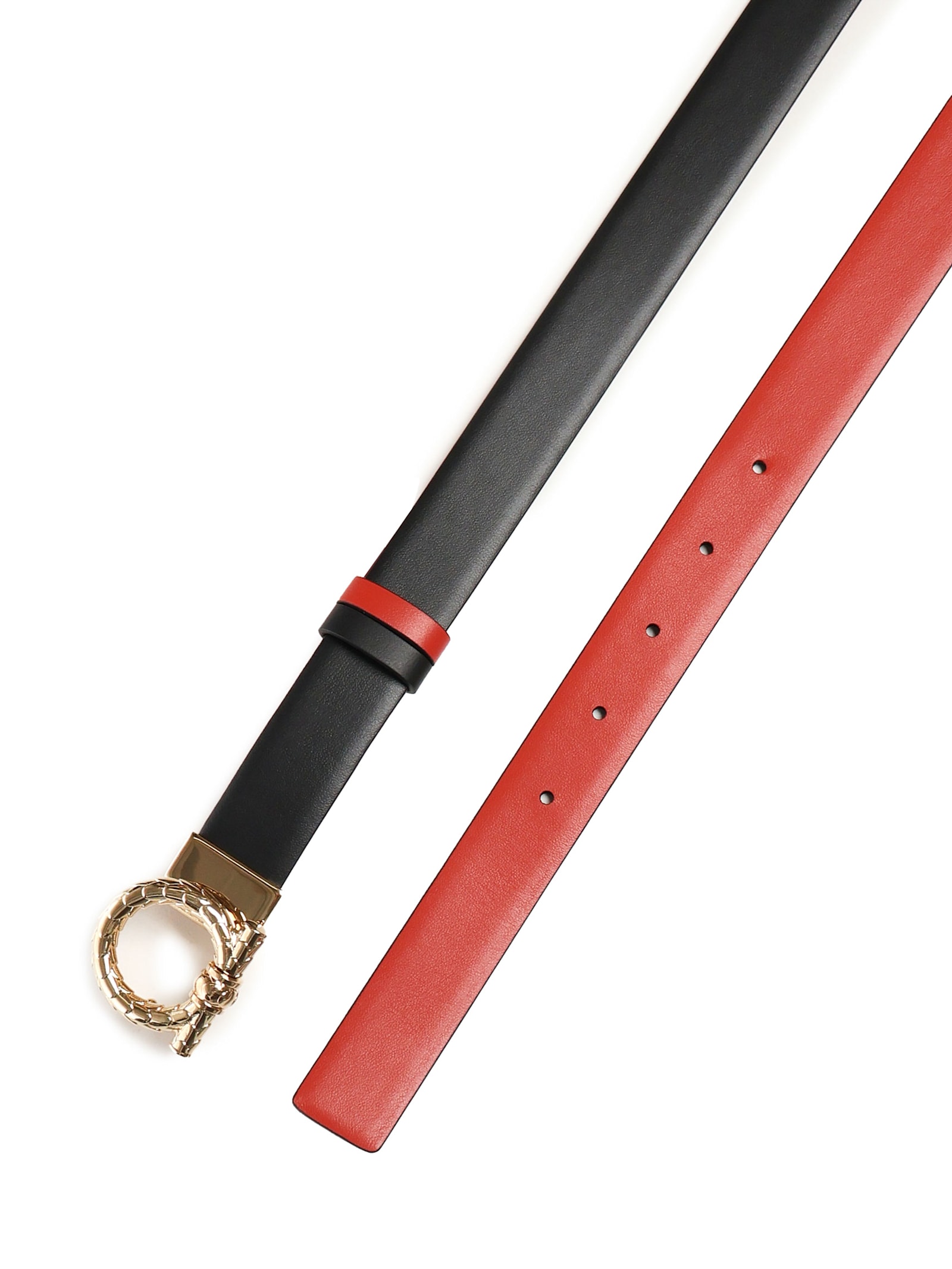 Ferragamo Reversible Belt With Hooks In Black