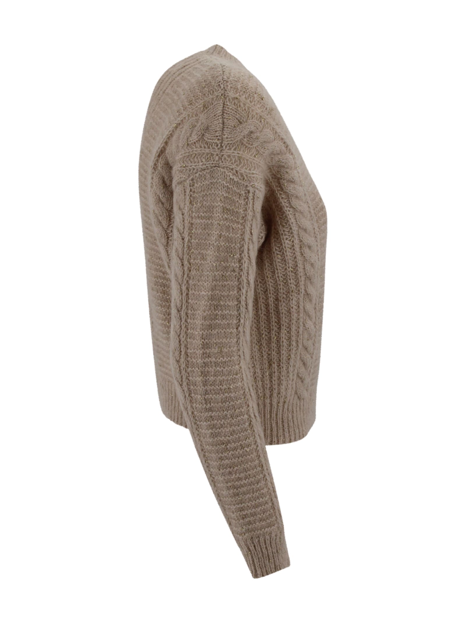 Max Mara Boxy Jumper In Alpaca Blend In Brown