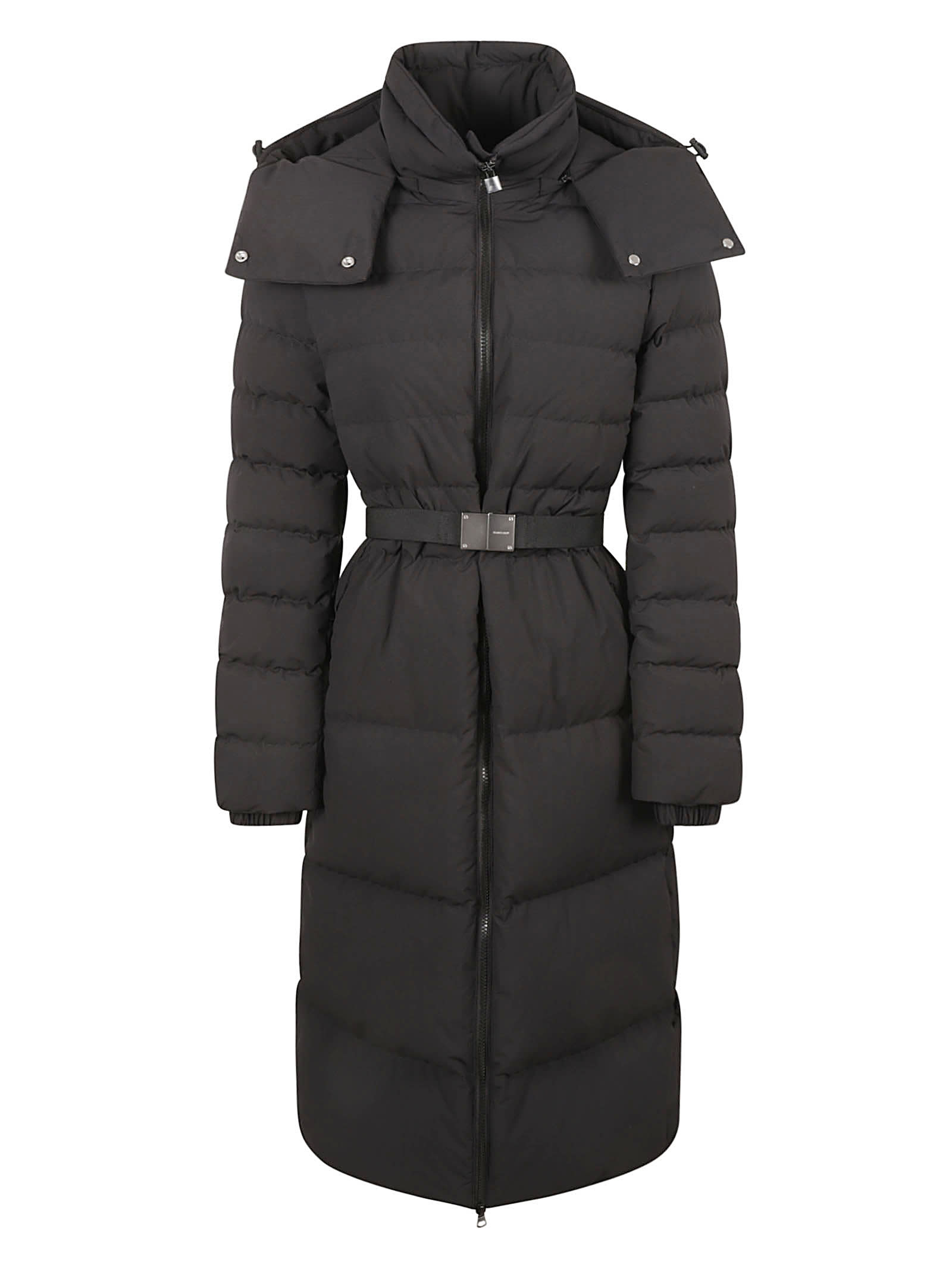Burberry Belted Waist Down Jacket In Black
