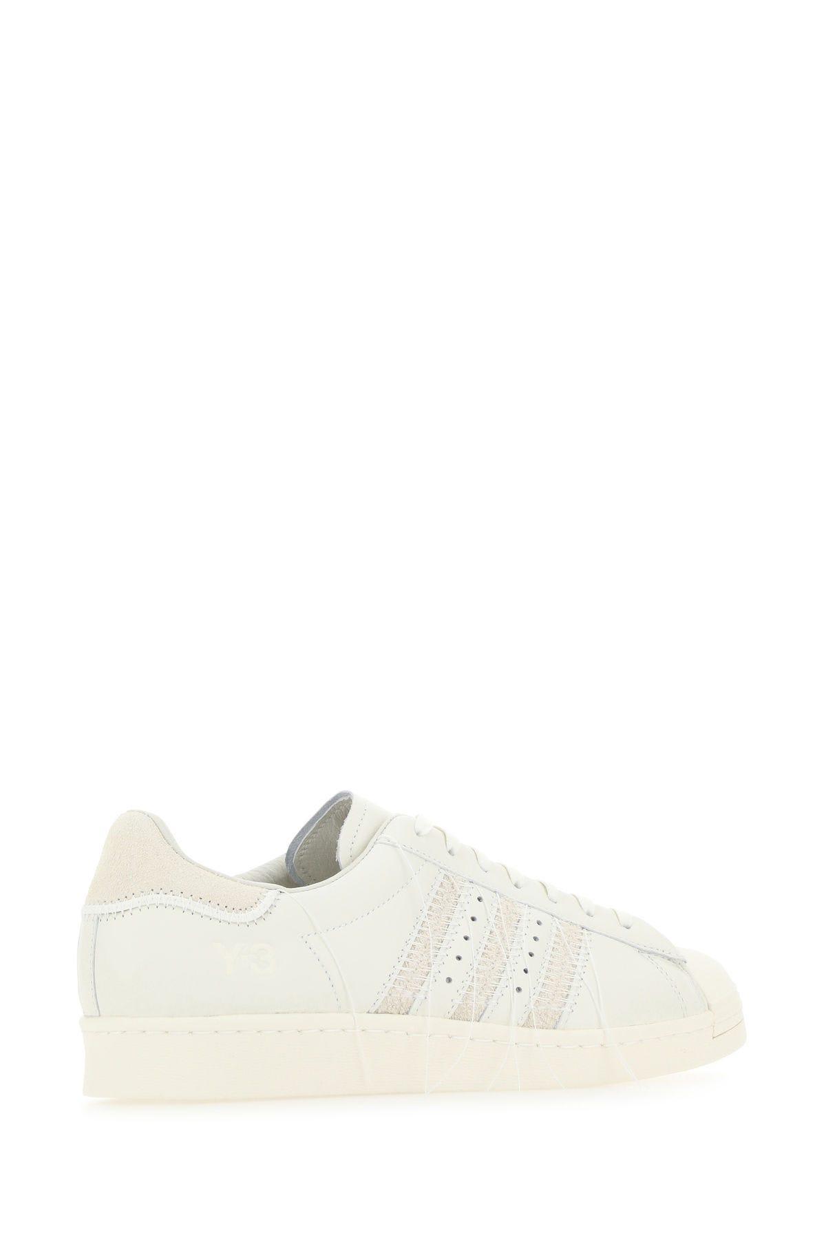 Shop Y-3 Ivory Leather  Superstar Sneakers In White