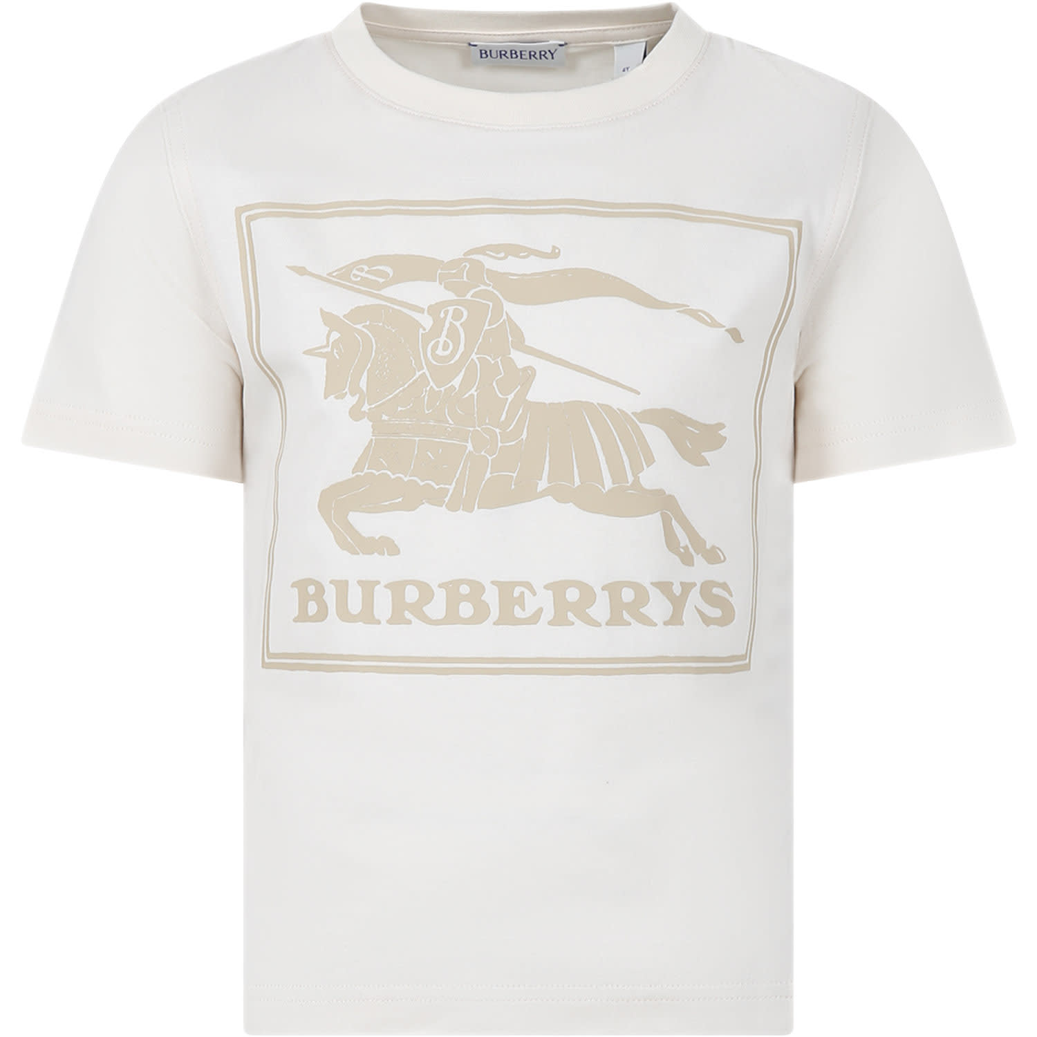Burberry Kids' Beige T-shirt For Boy With Iconic Logo