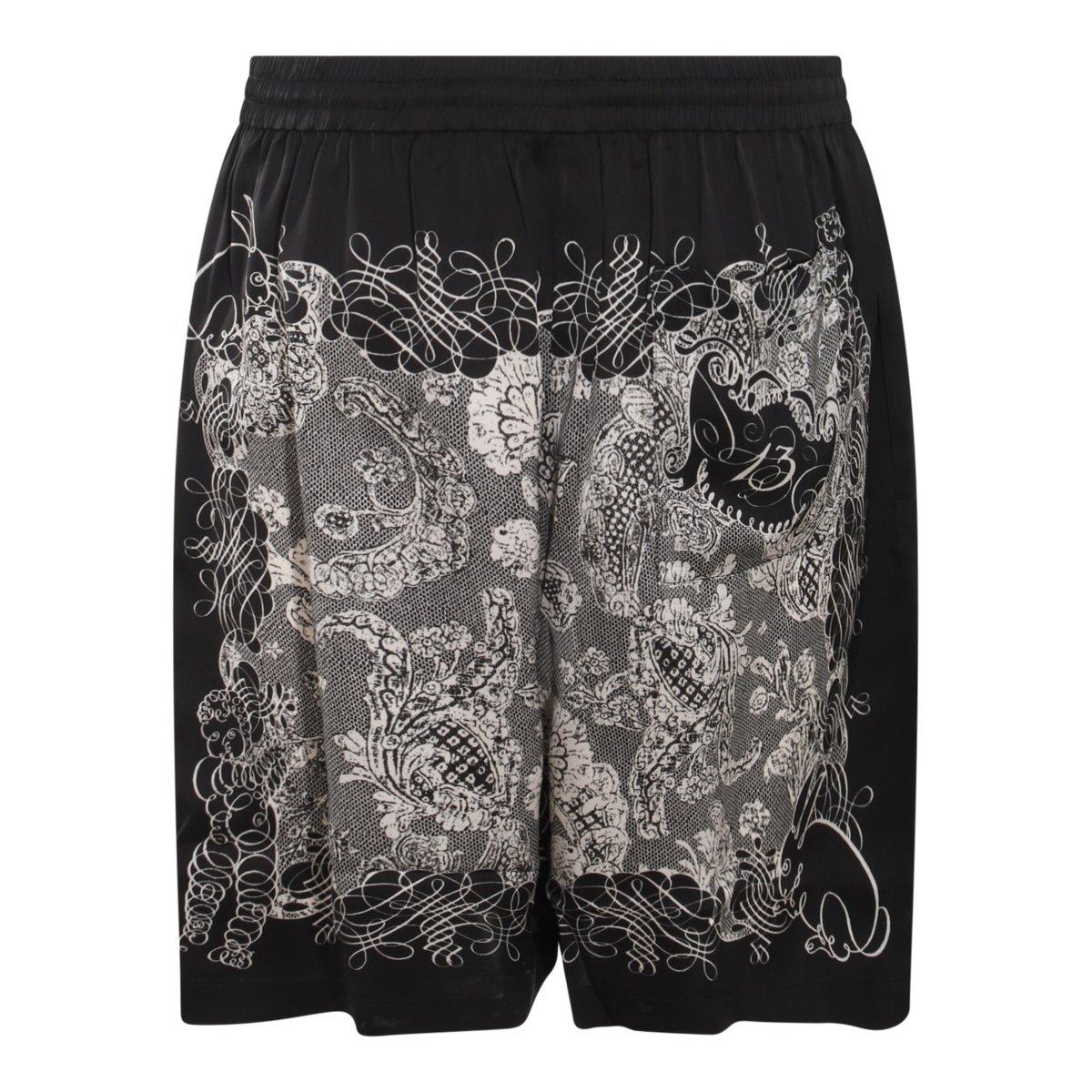 Shop Acne Studios Pattern Printed Bunny Shorts In Black
