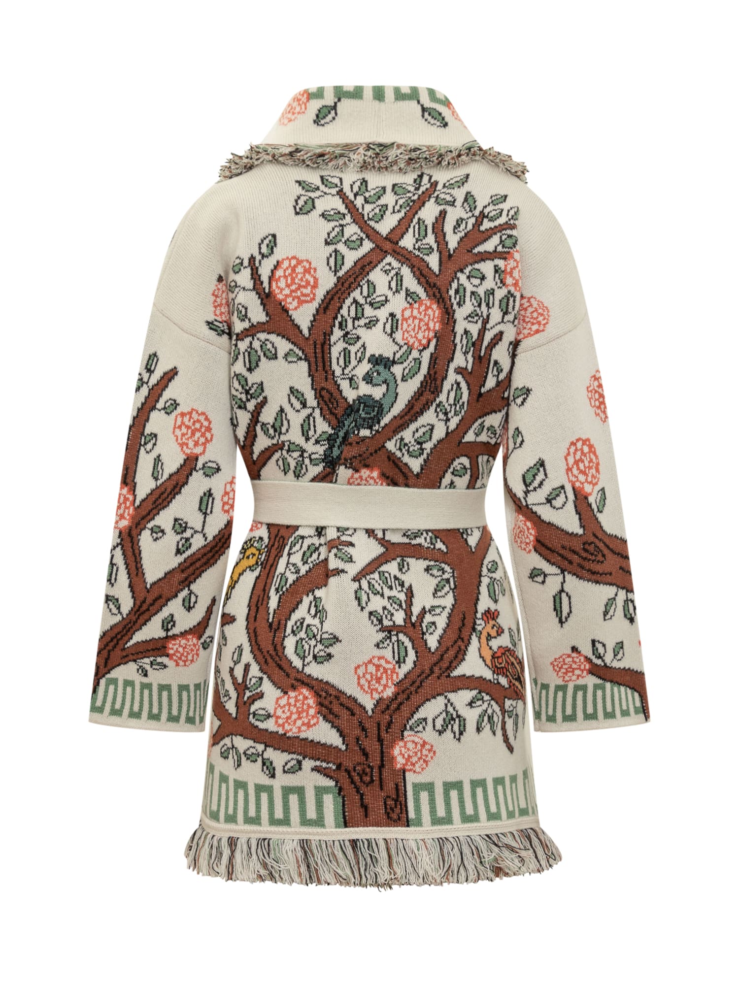 Shop Alanui Tree Of Life Cardigan In Off White